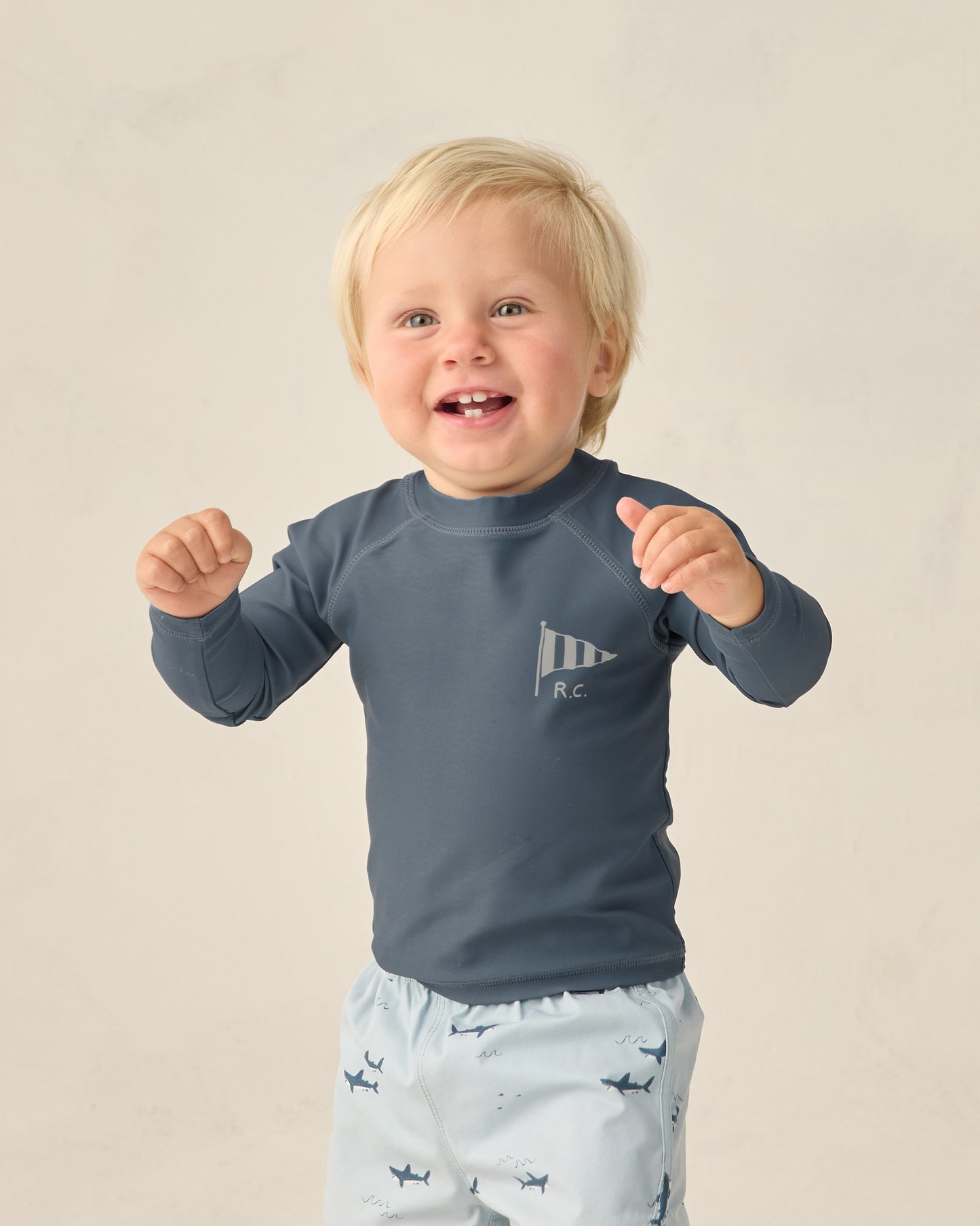 Long Sleeve Rashguard Navy - Rylee + Cru | Kids Clothes | Trendy Baby Clothes | Modern Infant Outfits |