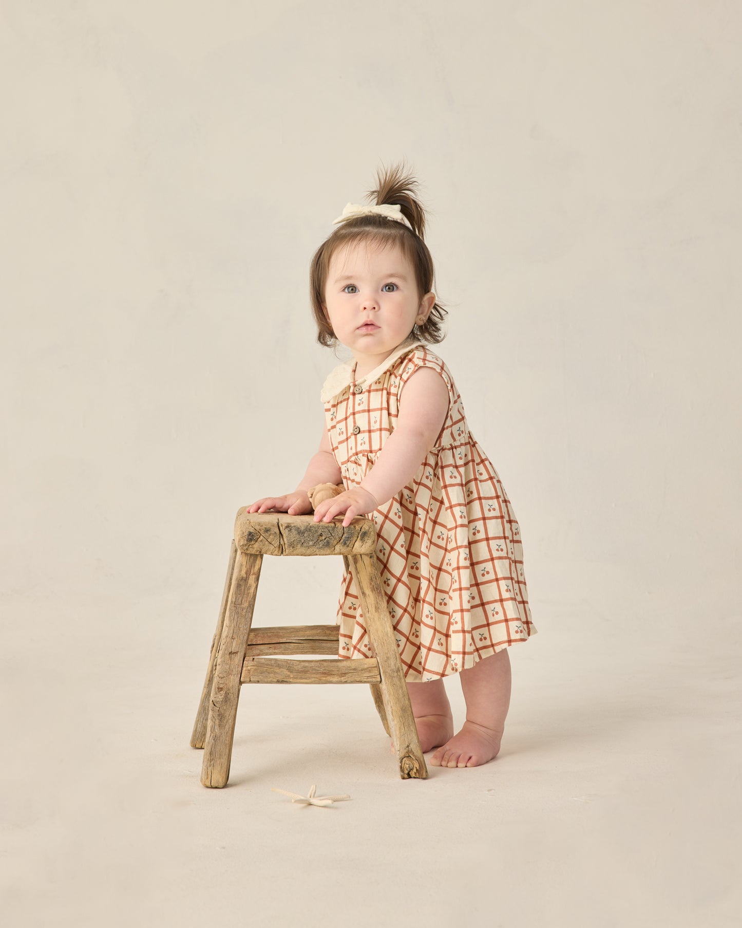 Collared Babydoll Dress Cherry Check - Rylee + Cru | Kids Clothes | Trendy Baby Clothes | Modern Infant Outfits |