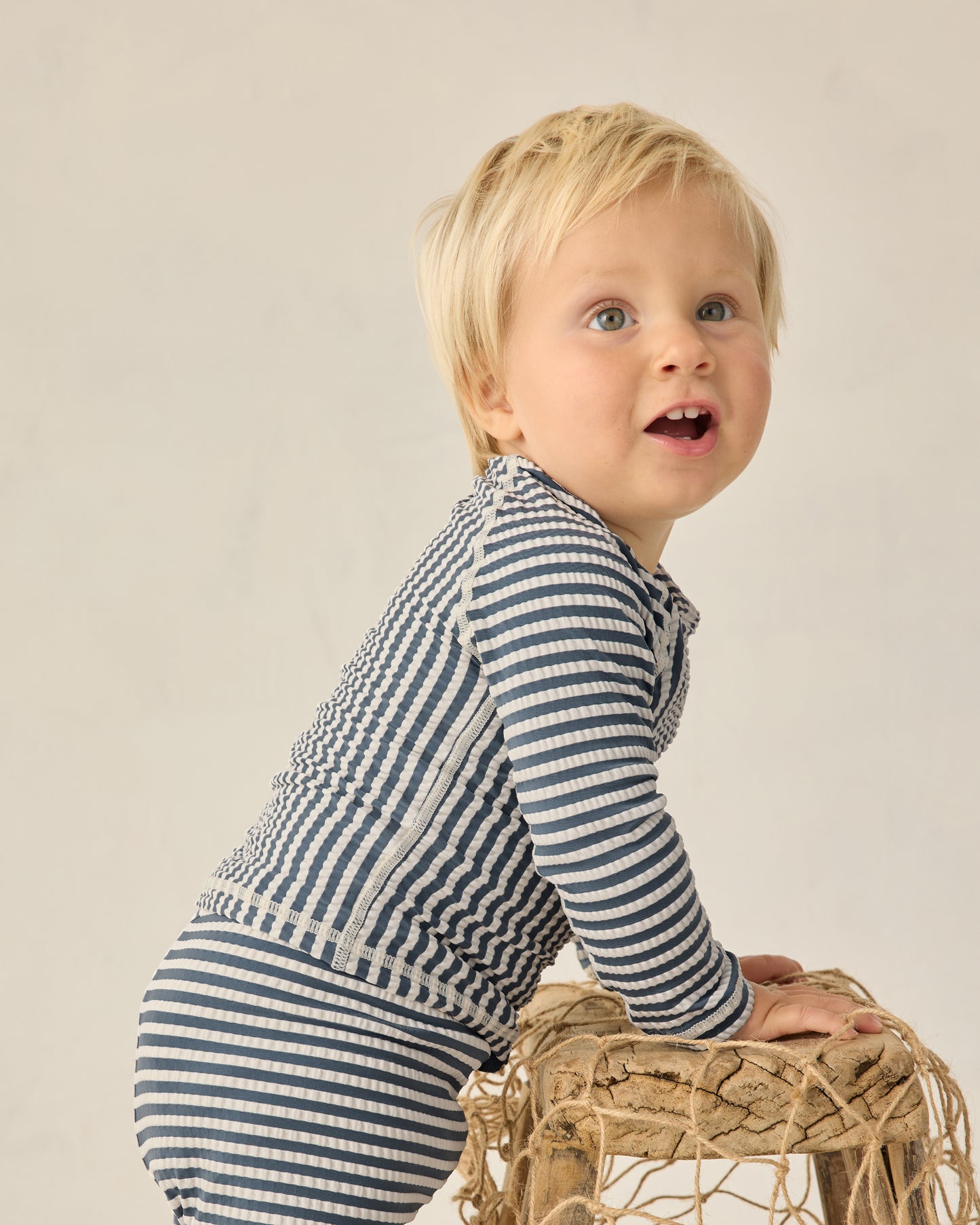 Boys Rashguard Set Navy Stripe - Rylee + Cru | Kids Clothes | Trendy Baby Clothes | Modern Infant Outfits |