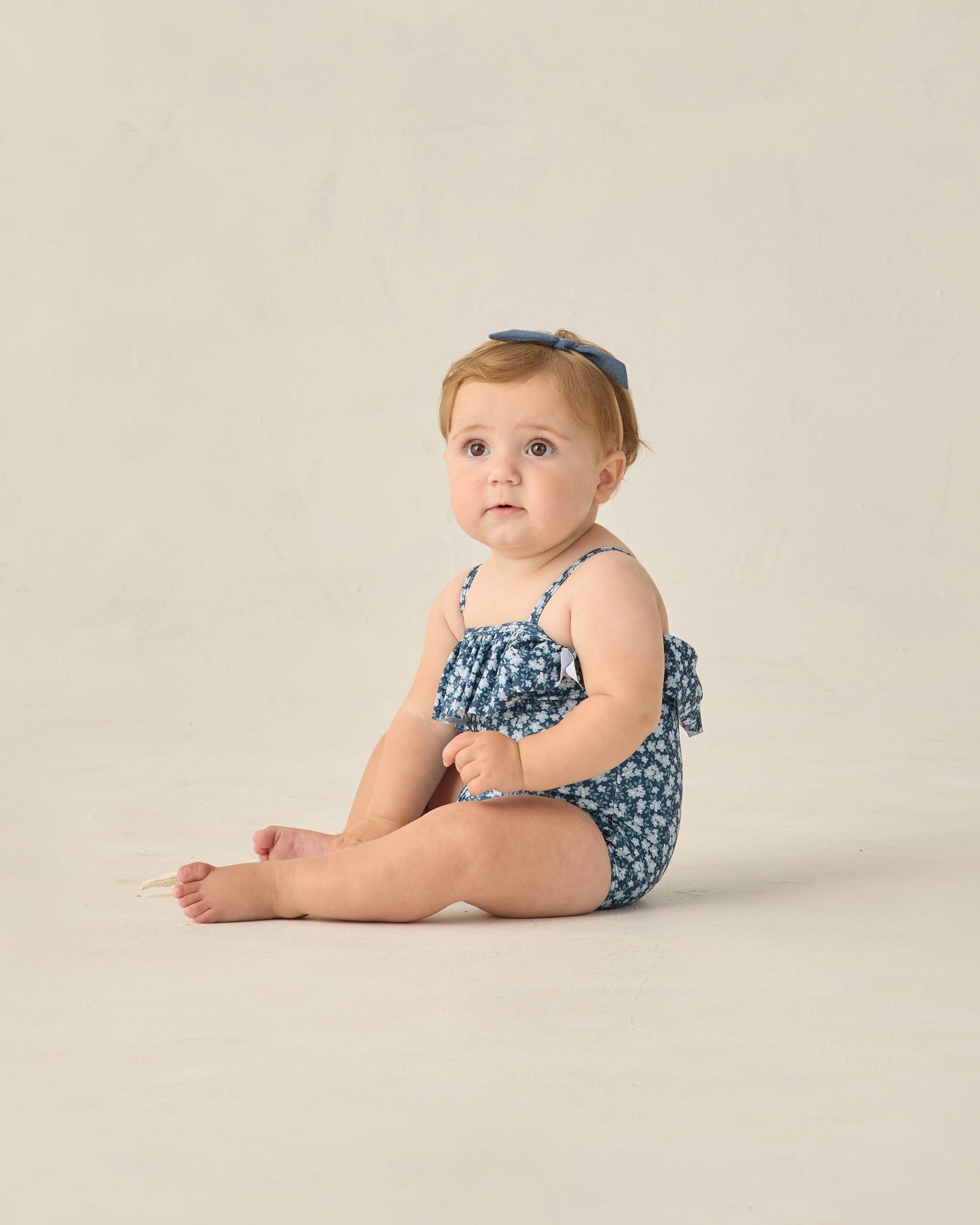 Ruffle One-Piece Navy Floral - Rylee + Cru | Kids Clothes | Trendy Baby Clothes | Modern Infant Outfits |