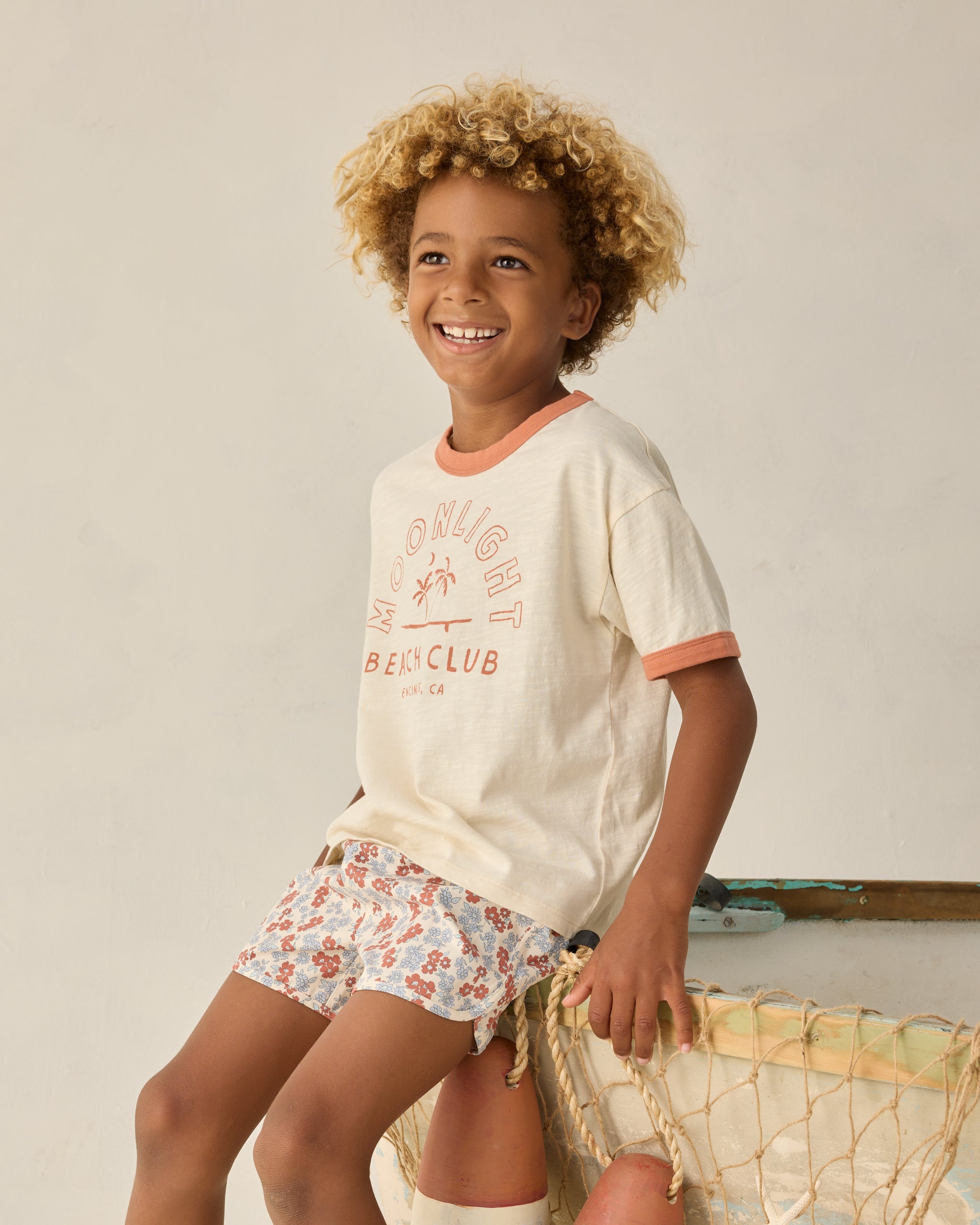 Swim Trunk Americana Floral - Rylee + Cru | Kids Clothes | Trendy Baby Clothes | Modern Infant Outfits |