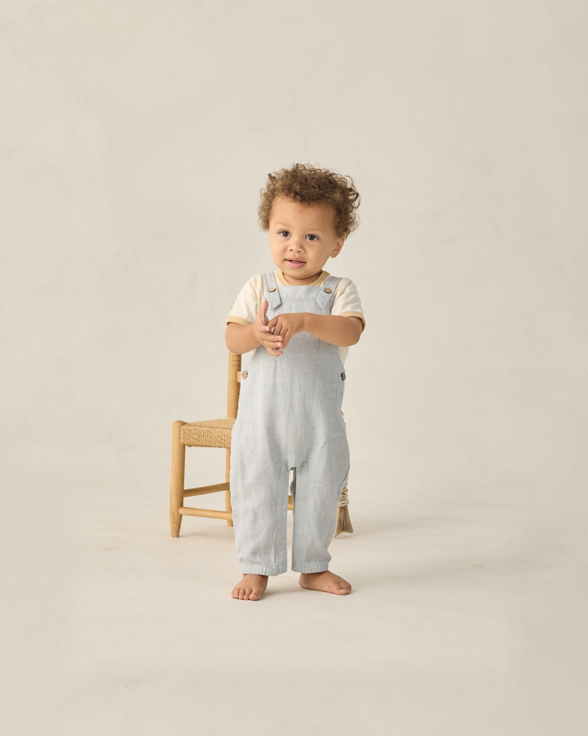 Baby Overall Heathered Light Blue - Rylee + Cru | Kids Clothes | Trendy Baby Clothes | Modern Infant Outfits |