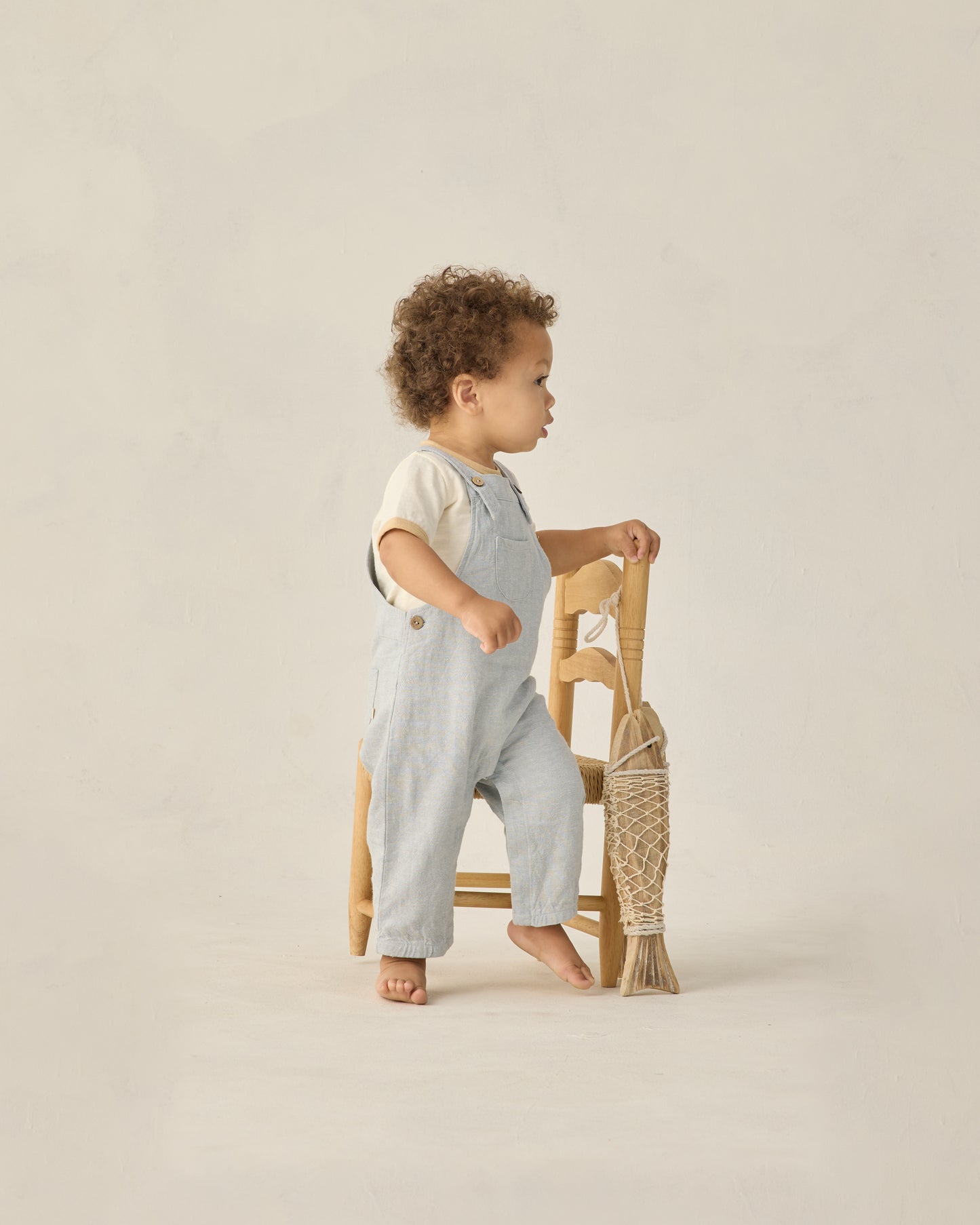 Baby Overall Heathered Light Blue - Rylee + Cru | Kids Clothes | Trendy Baby Clothes | Modern Infant Outfits |