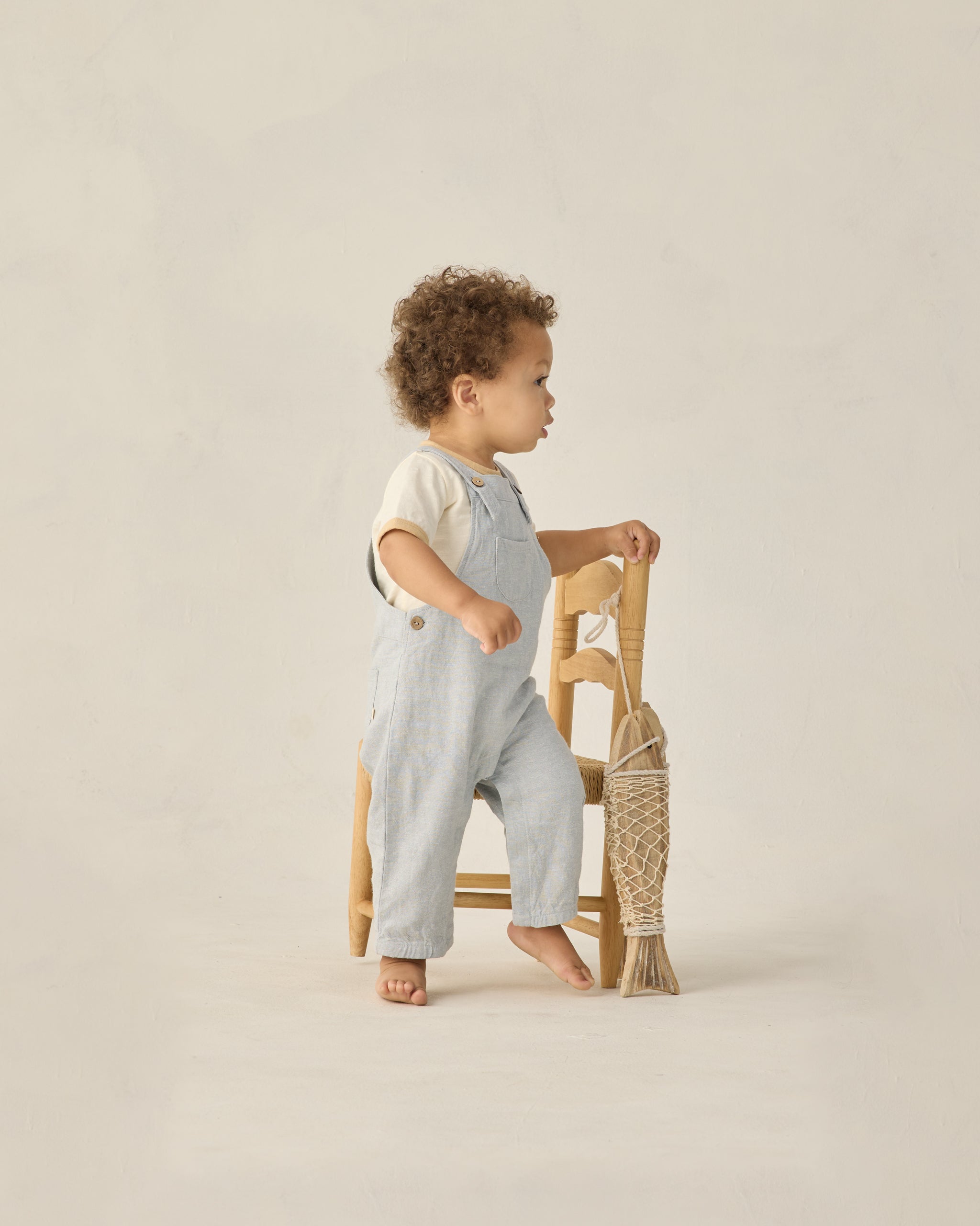 Baby Overall Heathered Light Blue - Rylee + Cru | Kids Clothes | Trendy Baby Clothes | Modern Infant Outfits |