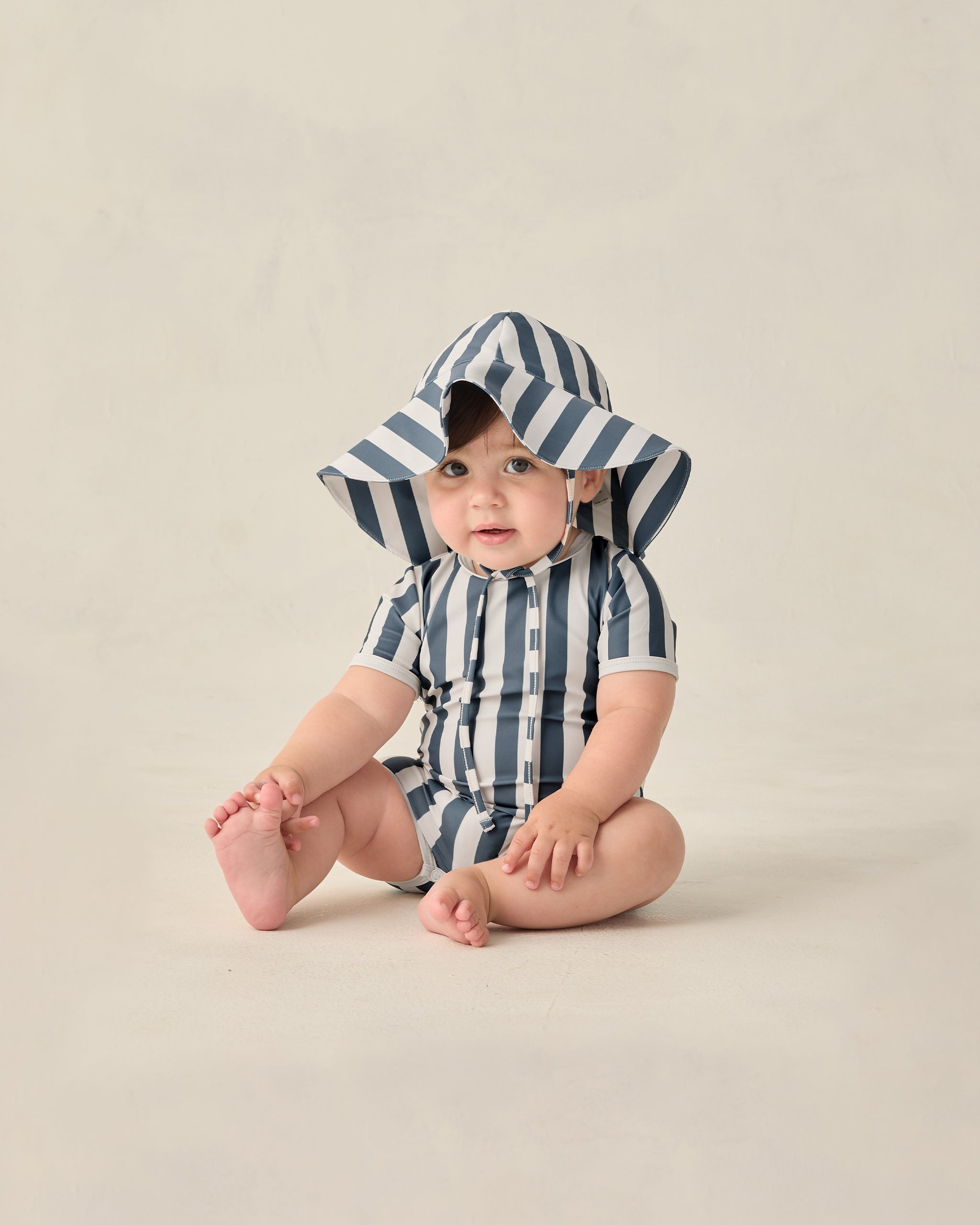 Shorty One-Piece Navy Stripe - Rylee + Cru | Kids Clothes | Trendy Baby Clothes | Modern Infant Outfits |