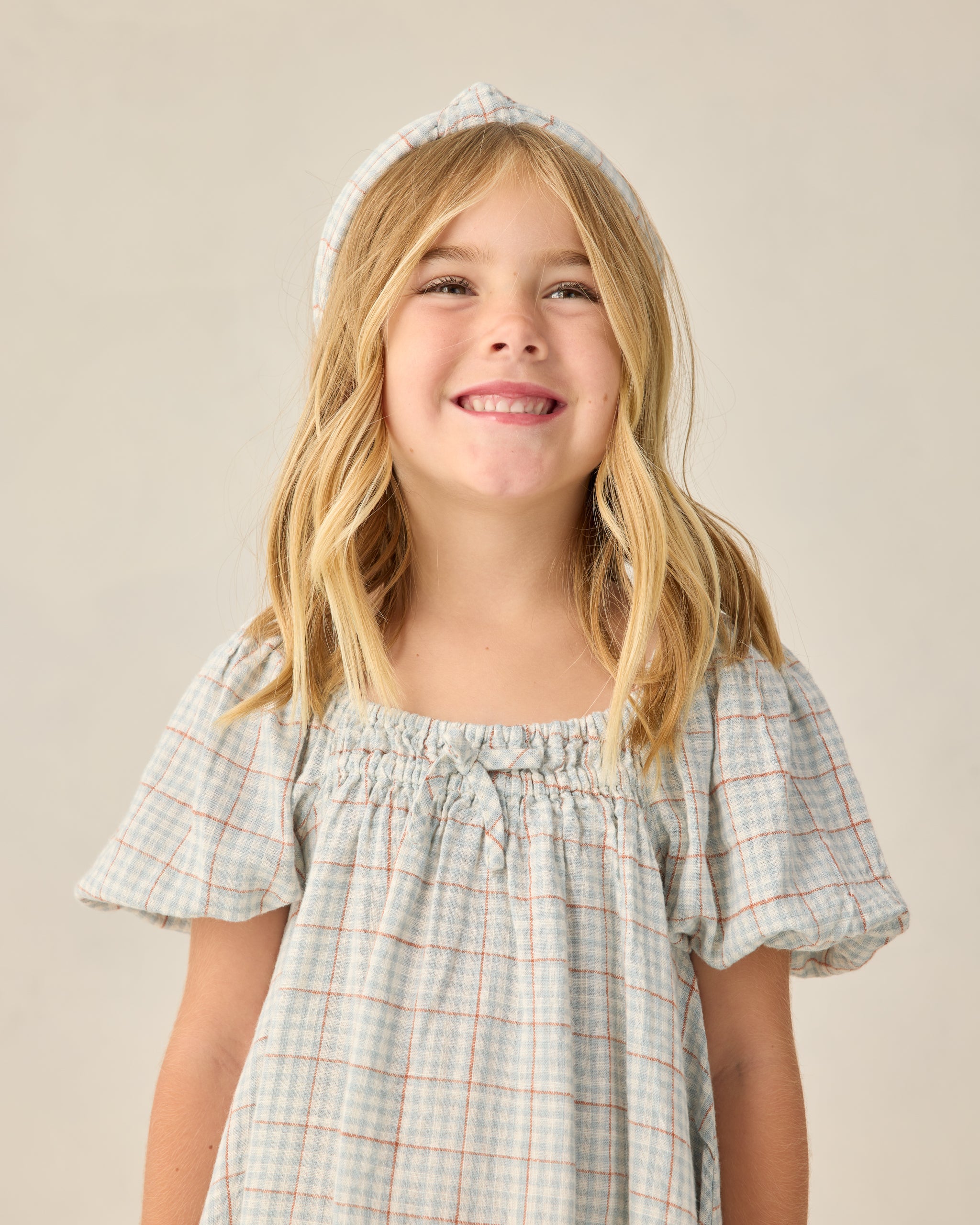 Sabrina Mini Dress Light Blue Plaid - Rylee + Cru | Kids Clothes | Trendy Baby Clothes | Modern Infant Outfits |