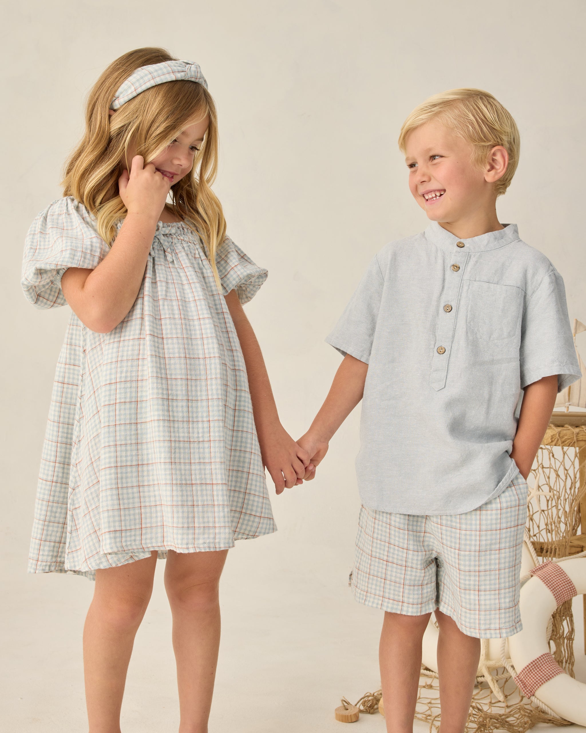 Mason Shirt Heathered Light Blue - Rylee + Cru | Kids Clothes | Trendy Baby Clothes | Modern Infant Outfits |