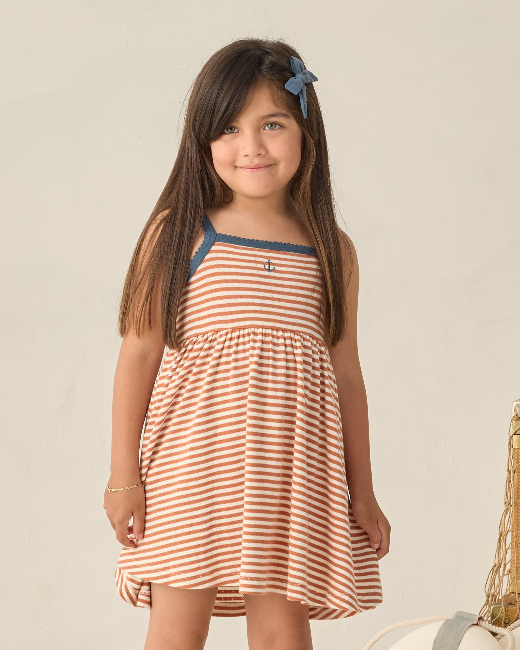 Lea Dress Poppy Stripe - Rylee + Cru | Kids Clothes | Trendy Baby Clothes | Modern Infant Outfits |