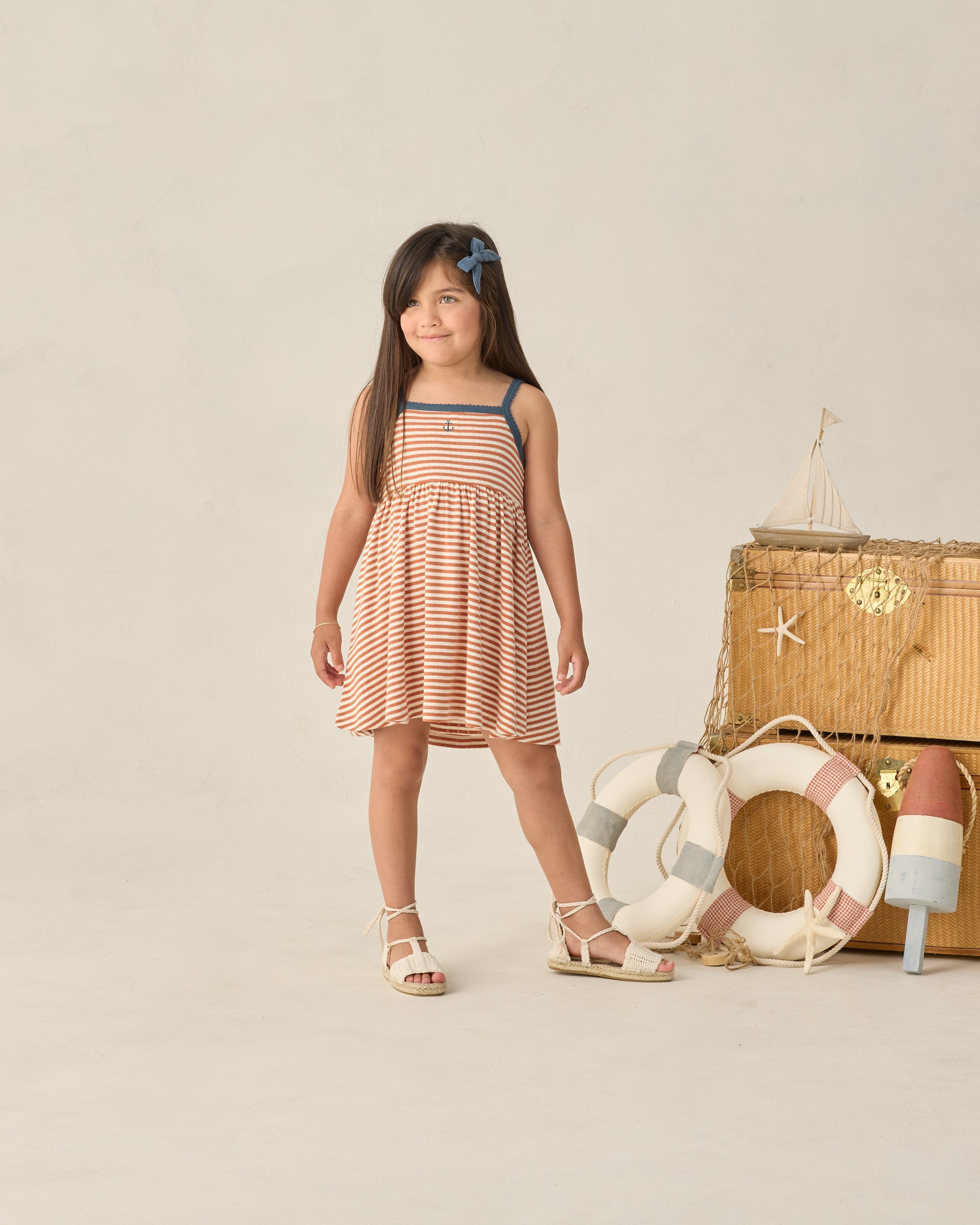 Lea Dress Poppy Stripe - Rylee + Cru | Kids Clothes | Trendy Baby Clothes | Modern Infant Outfits |