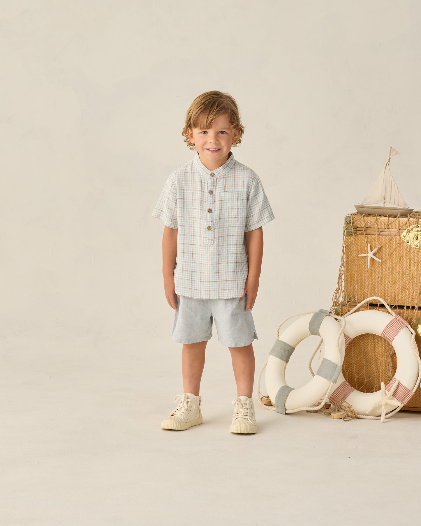 Mason Shirt Light Blue Plaid - Rylee + Cru | Kids Clothes | Trendy Baby Clothes | Modern Infant Outfits |