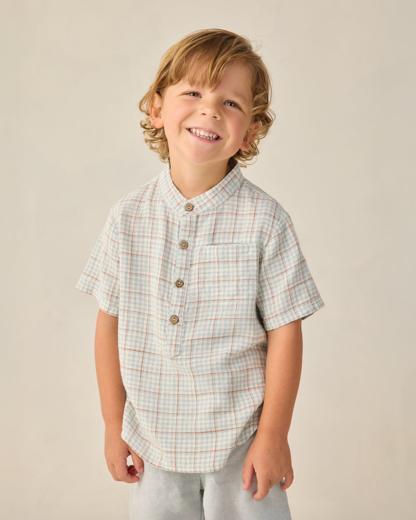 Mason Shirt Light Blue Plaid - Rylee + Cru | Kids Clothes | Trendy Baby Clothes | Modern Infant Outfits |