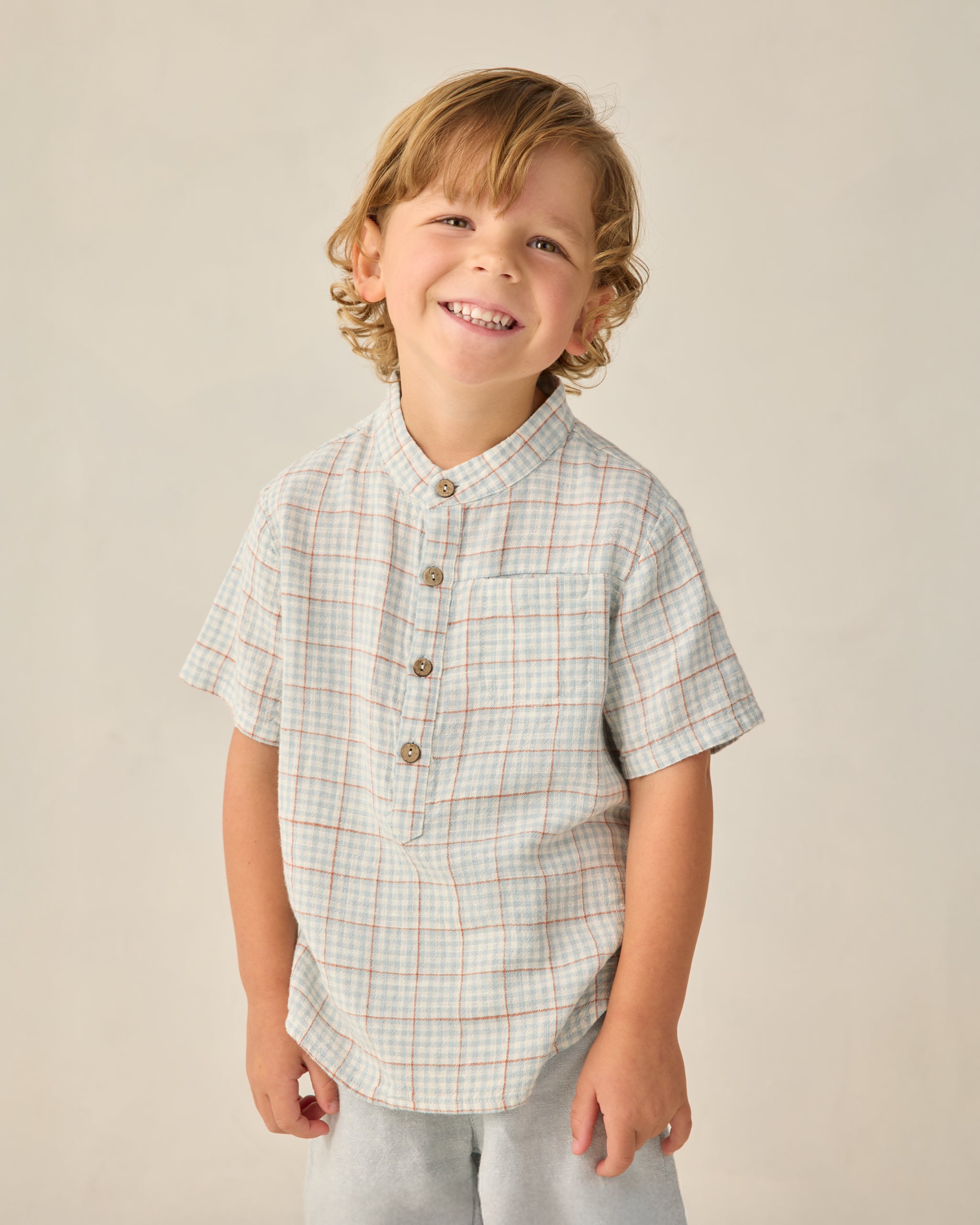 Mason Shirt Light Blue Plaid - Rylee + Cru | Kids Clothes | Trendy Baby Clothes | Modern Infant Outfits |