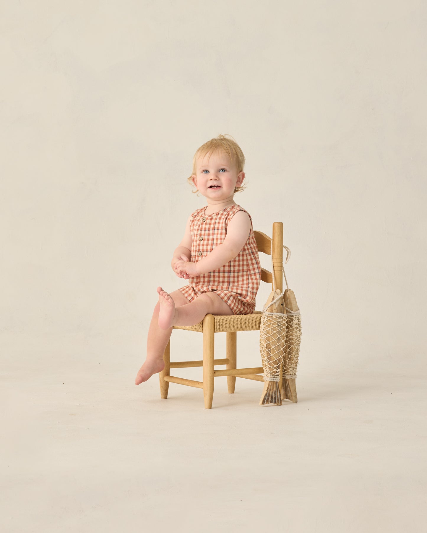 Maverick Romper Poppy Gingham - Rylee + Cru | Kids Clothes | Trendy Baby Clothes | Modern Infant Outfits |