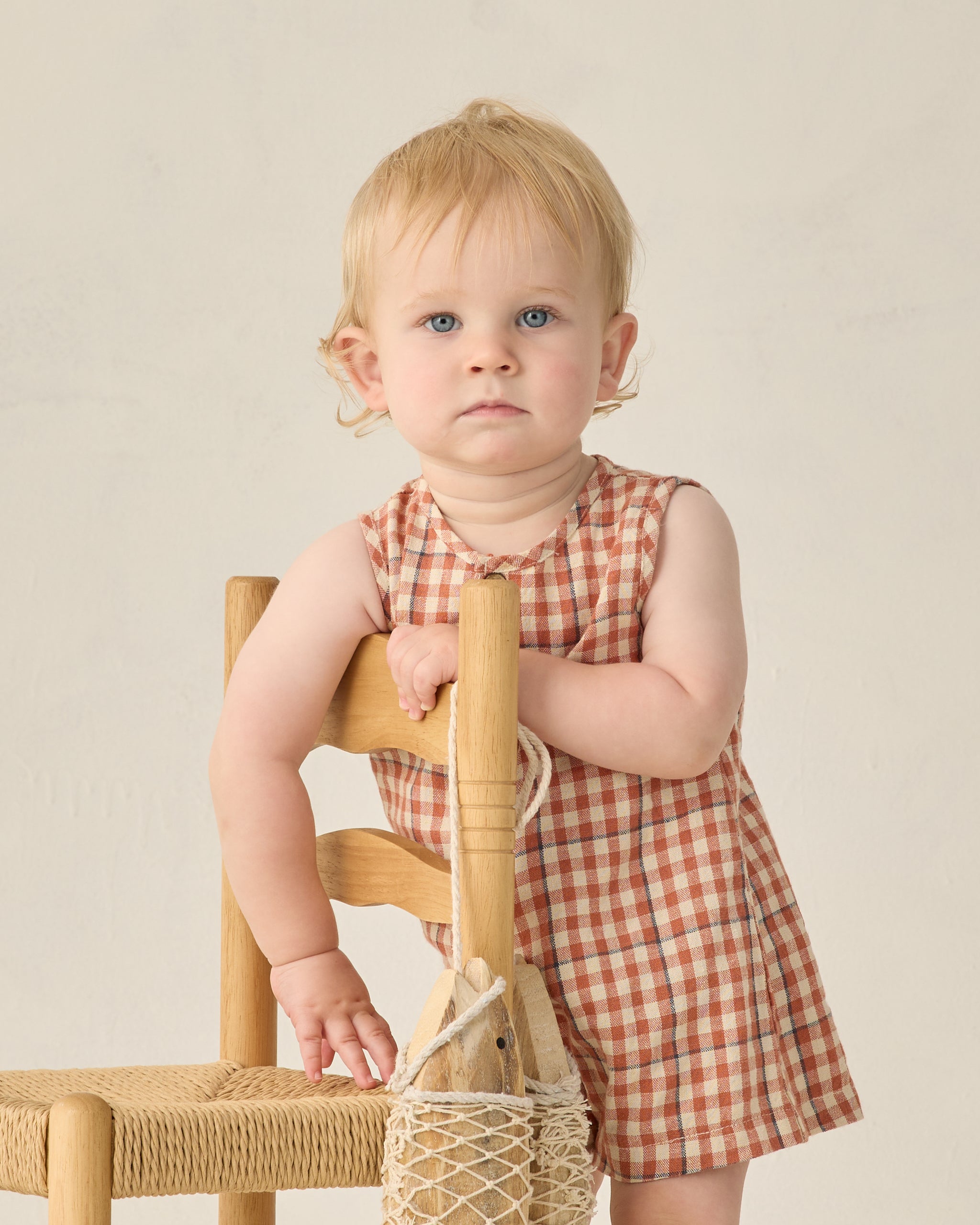 Maverick Romper Poppy Gingham – Rylee + Cru