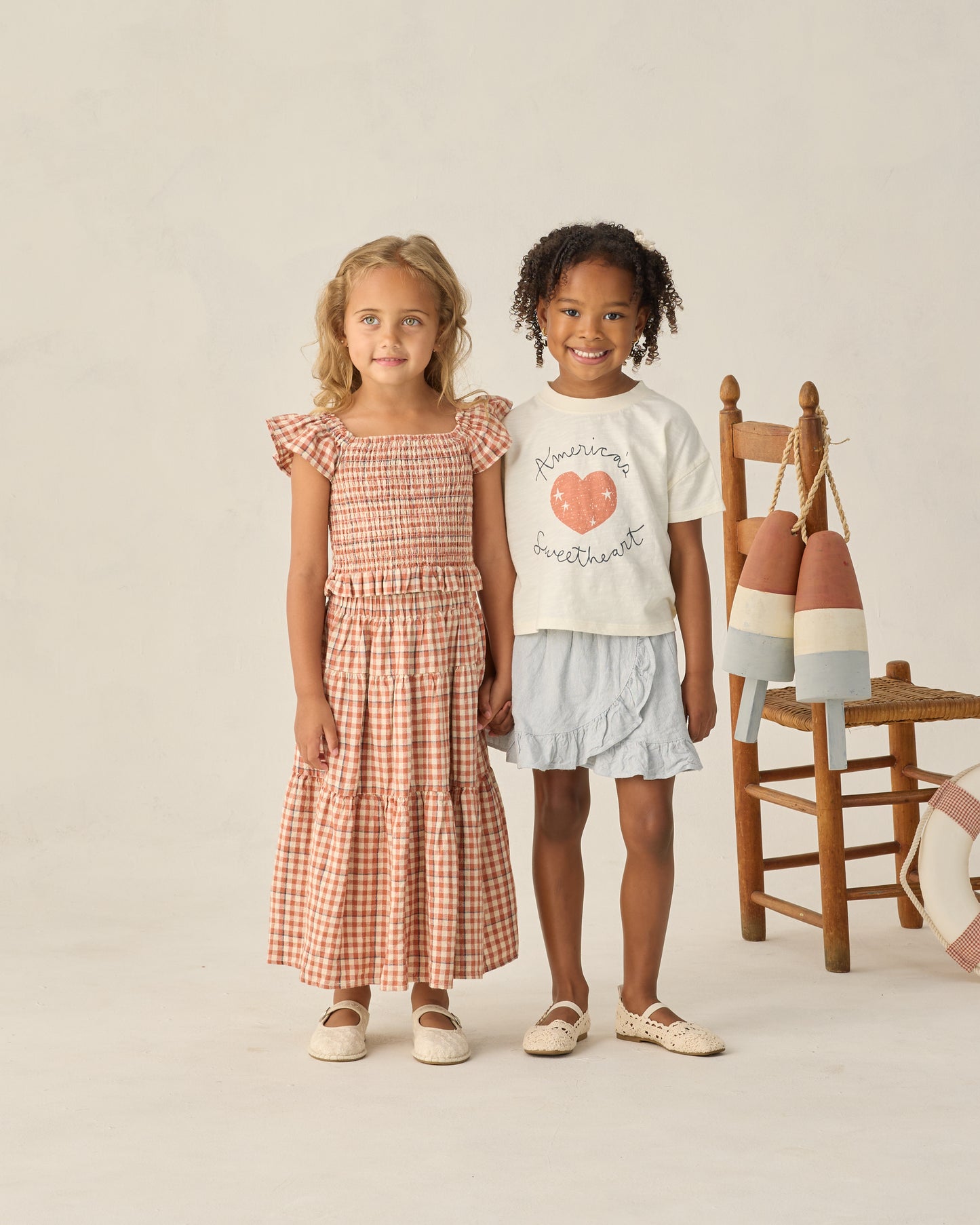 Tiered Midi Skirt Poppy Gingham - Rylee + Cru | Kids Clothes | Trendy Baby Clothes | Modern Infant Outfits |