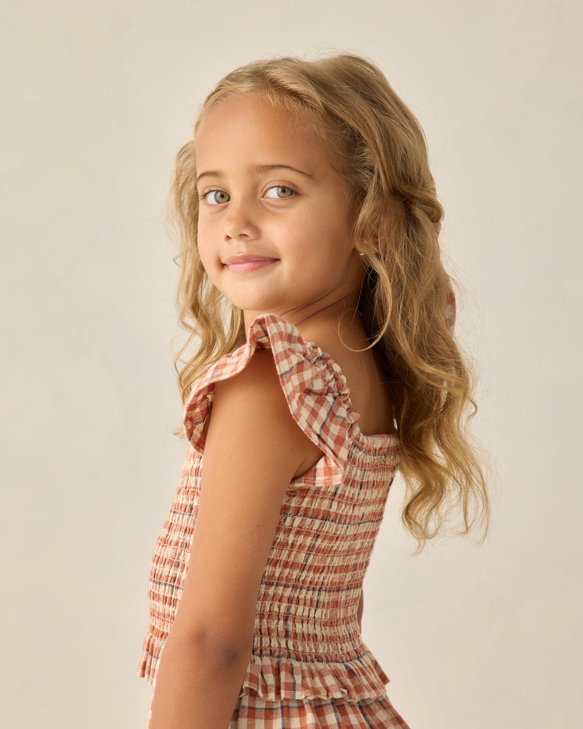 Zayla Top Poppy Gingham - Rylee + Cru | Kids Clothes | Trendy Baby Clothes | Modern Infant Outfits |
