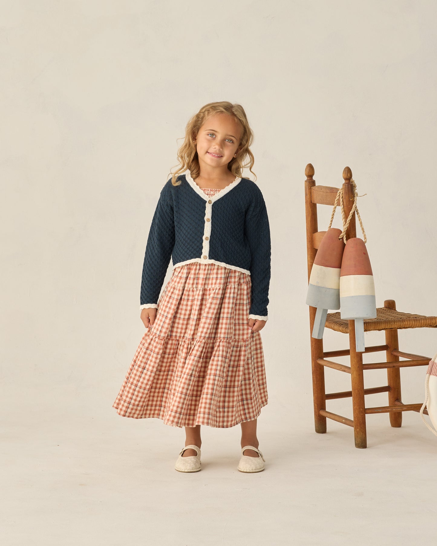 Tiered Midi Skirt Poppy Gingham - Rylee + Cru | Kids Clothes | Trendy Baby Clothes | Modern Infant Outfits |