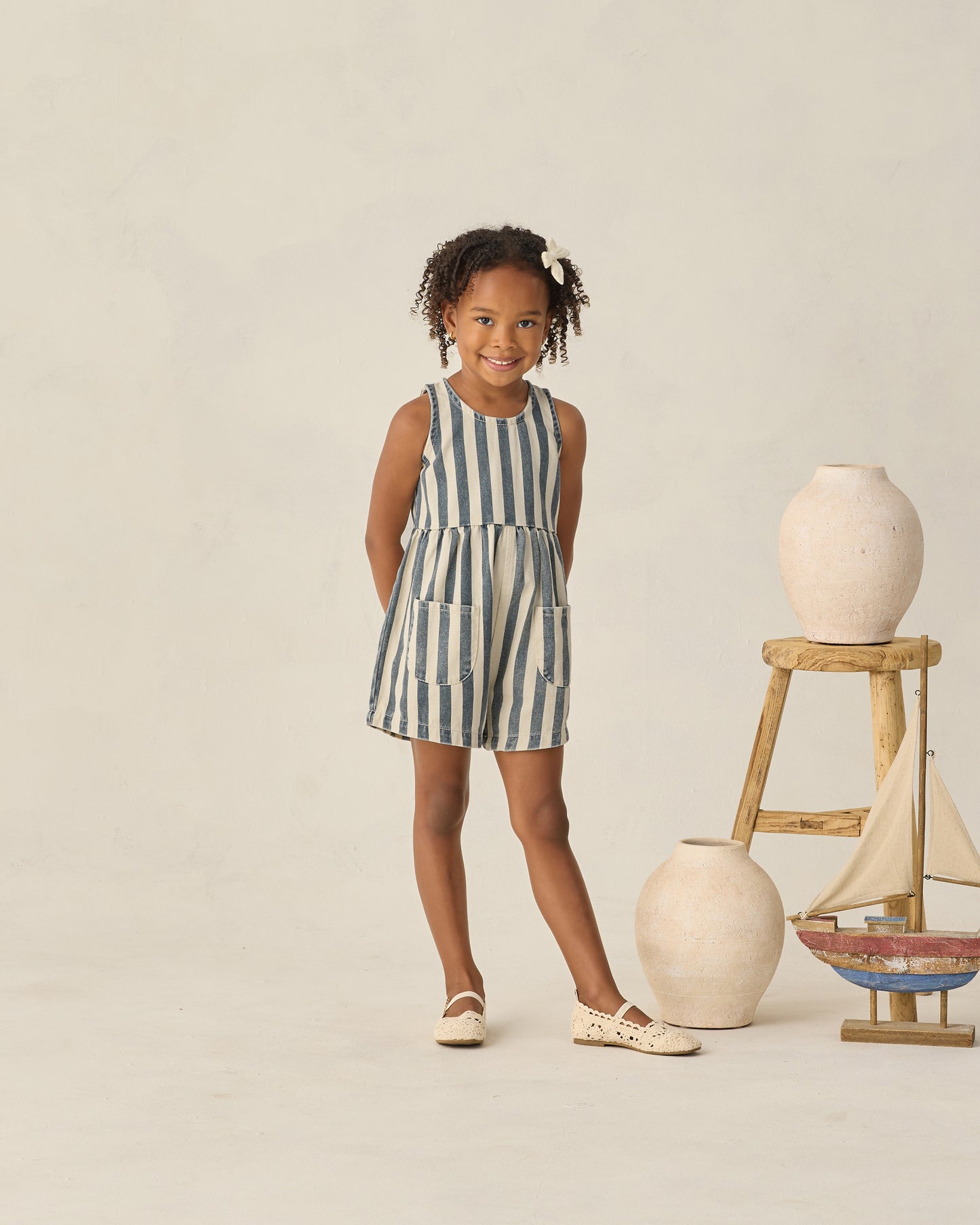 Dani Romper Navy Stripe - Rylee + Cru | Kids Clothes | Trendy Baby Clothes | Modern Infant Outfits |