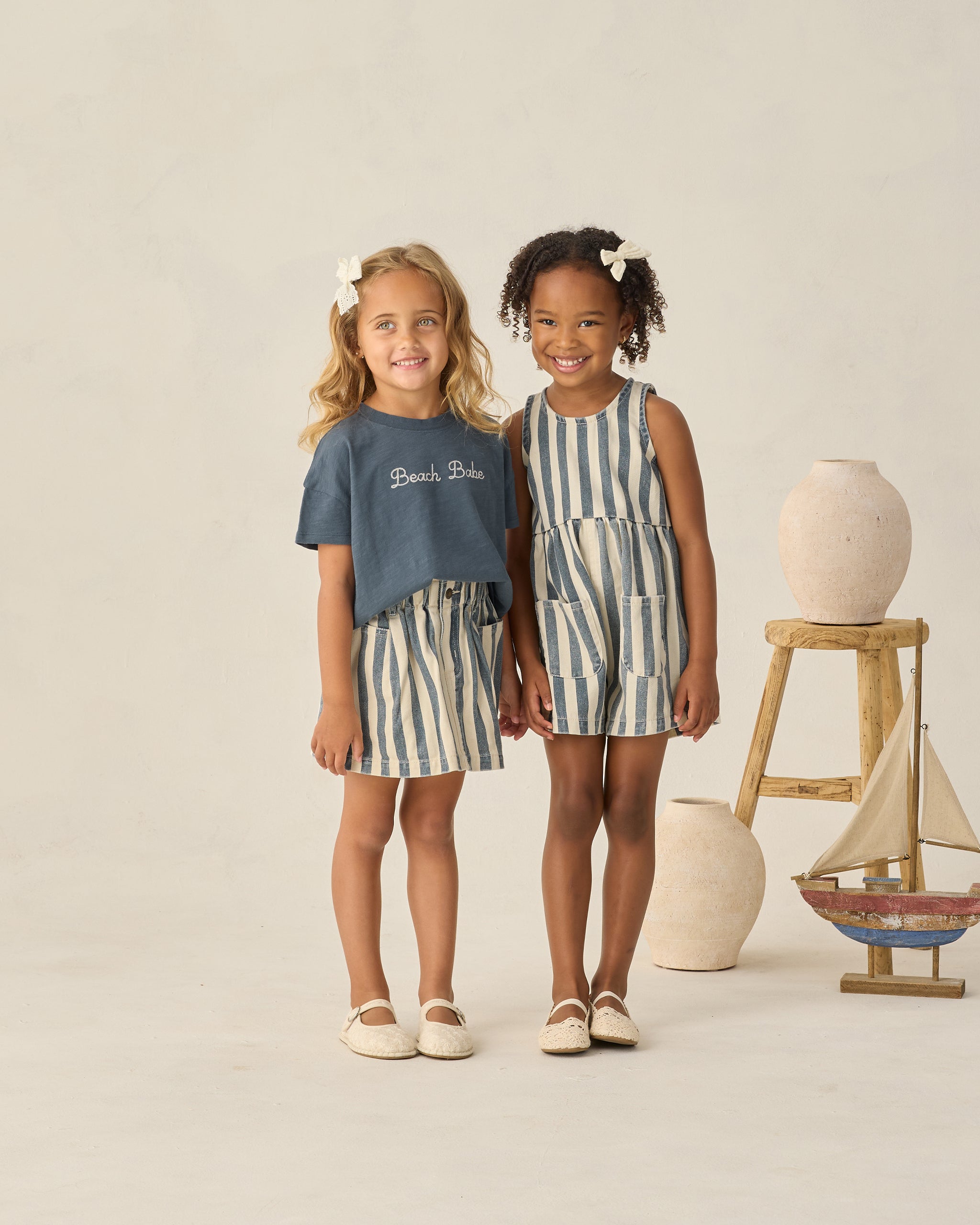 Dani Romper Navy Stripe - Rylee + Cru | Kids Clothes | Trendy Baby Clothes | Modern Infant Outfits |