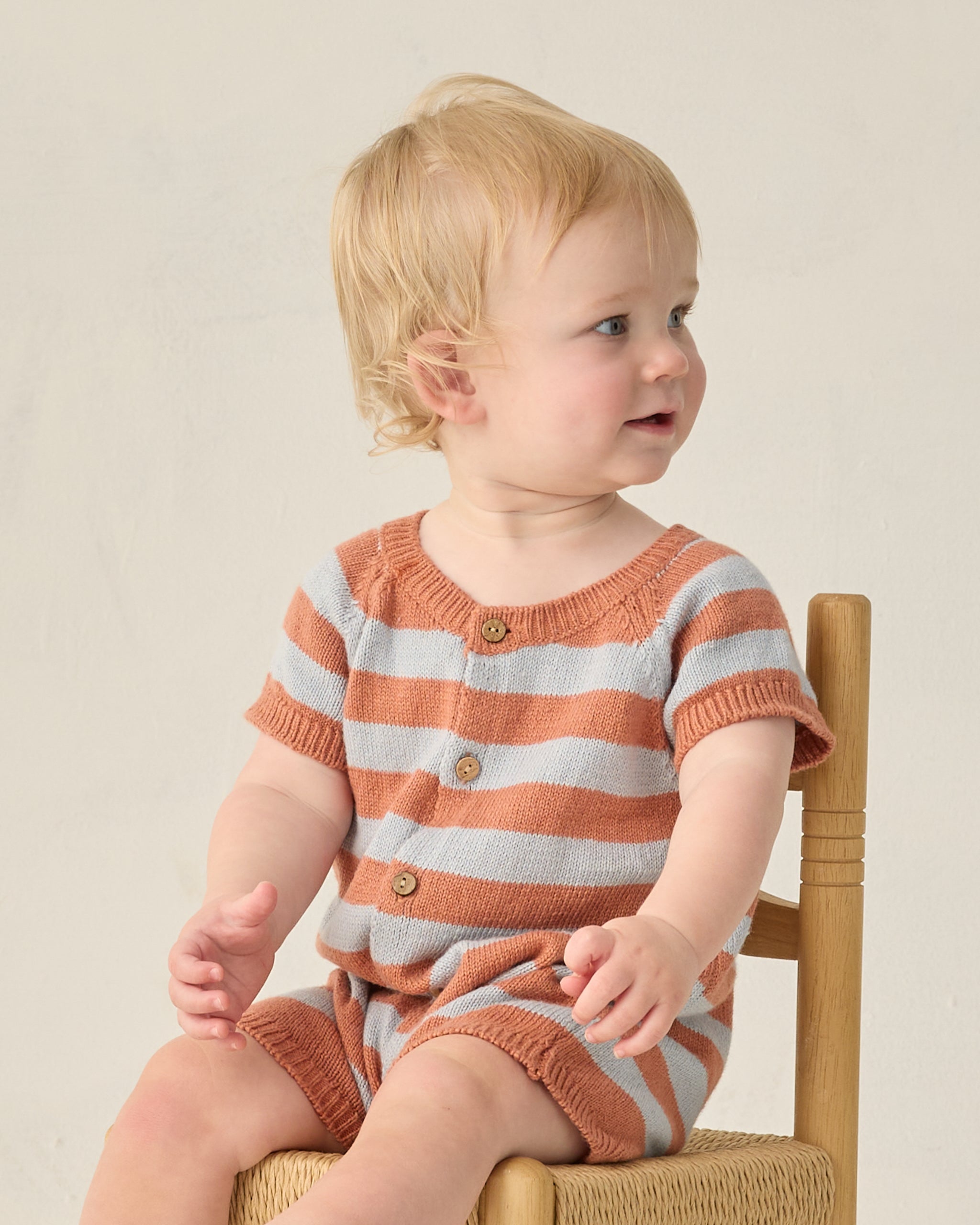 Liam Knit Romper Americana Stripe - Rylee + Cru | Kids Clothes | Trendy Baby Clothes | Modern Infant Outfits |