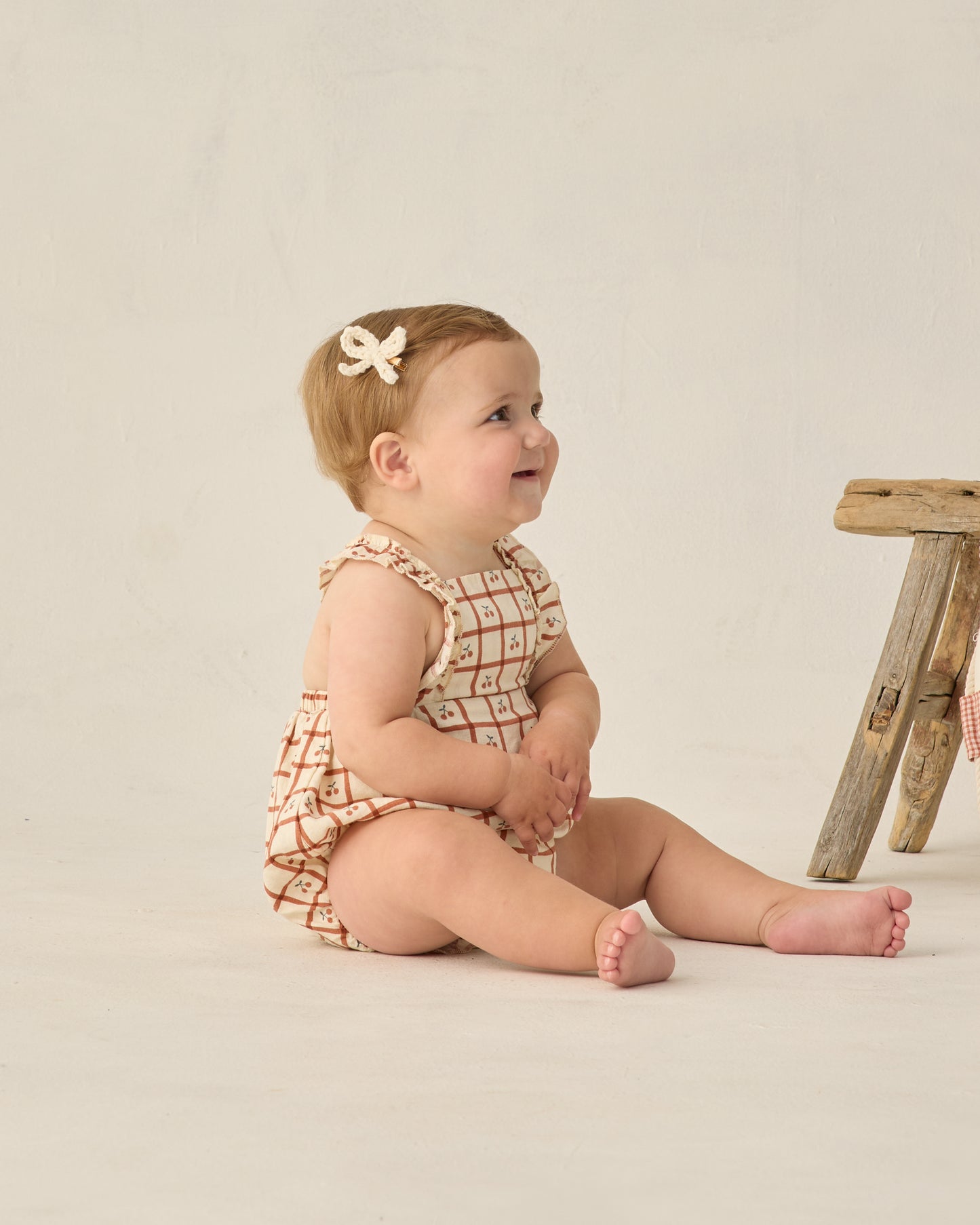 Chiara Romper Cherry Check - Rylee + Cru | Kids Clothes | Trendy Baby Clothes | Modern Infant Outfits |