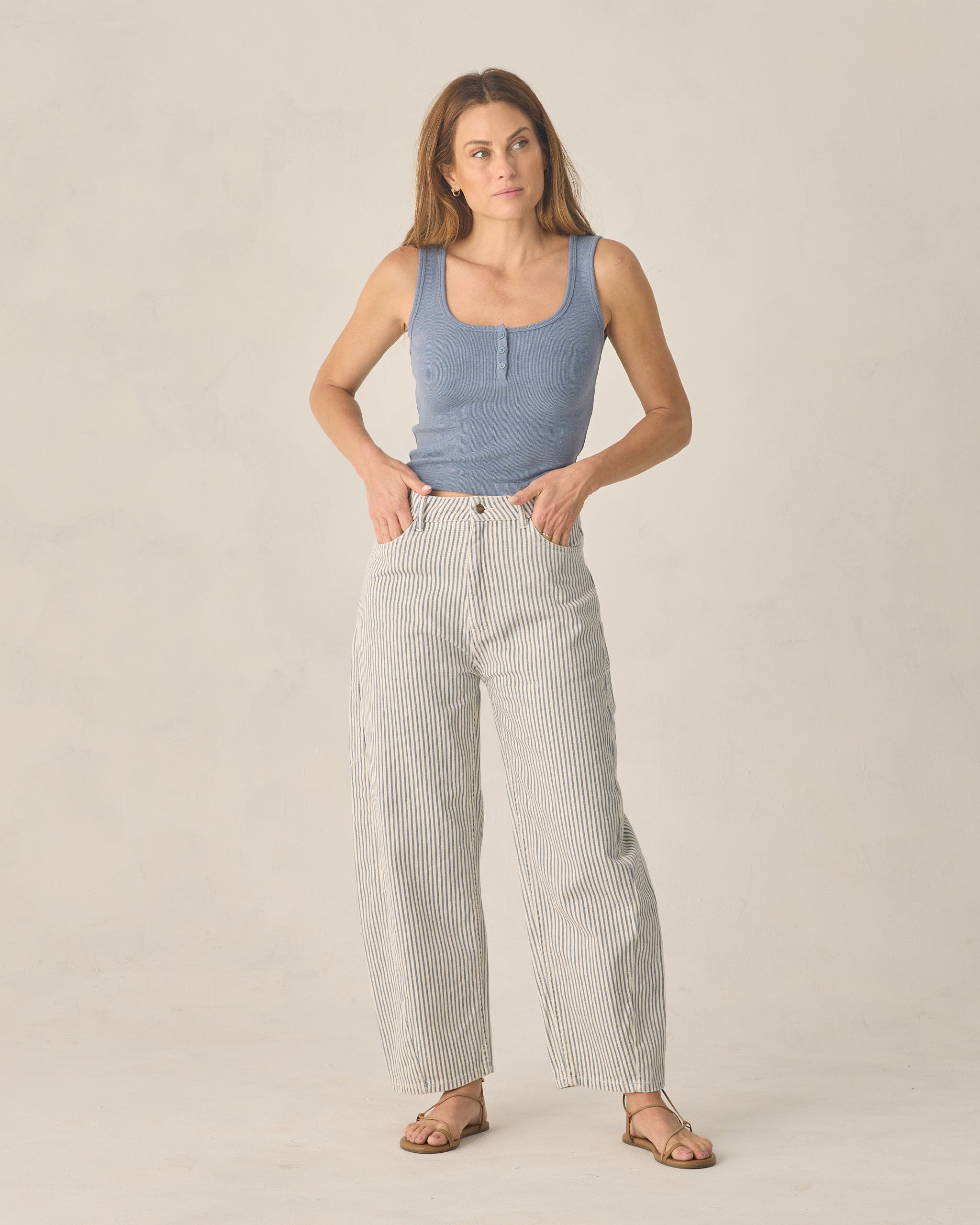 Women's Ribbed Tank Heathered Marine - Rylee + Cru | Kids Clothes | Trendy Baby Clothes | Modern Infant Outfits |