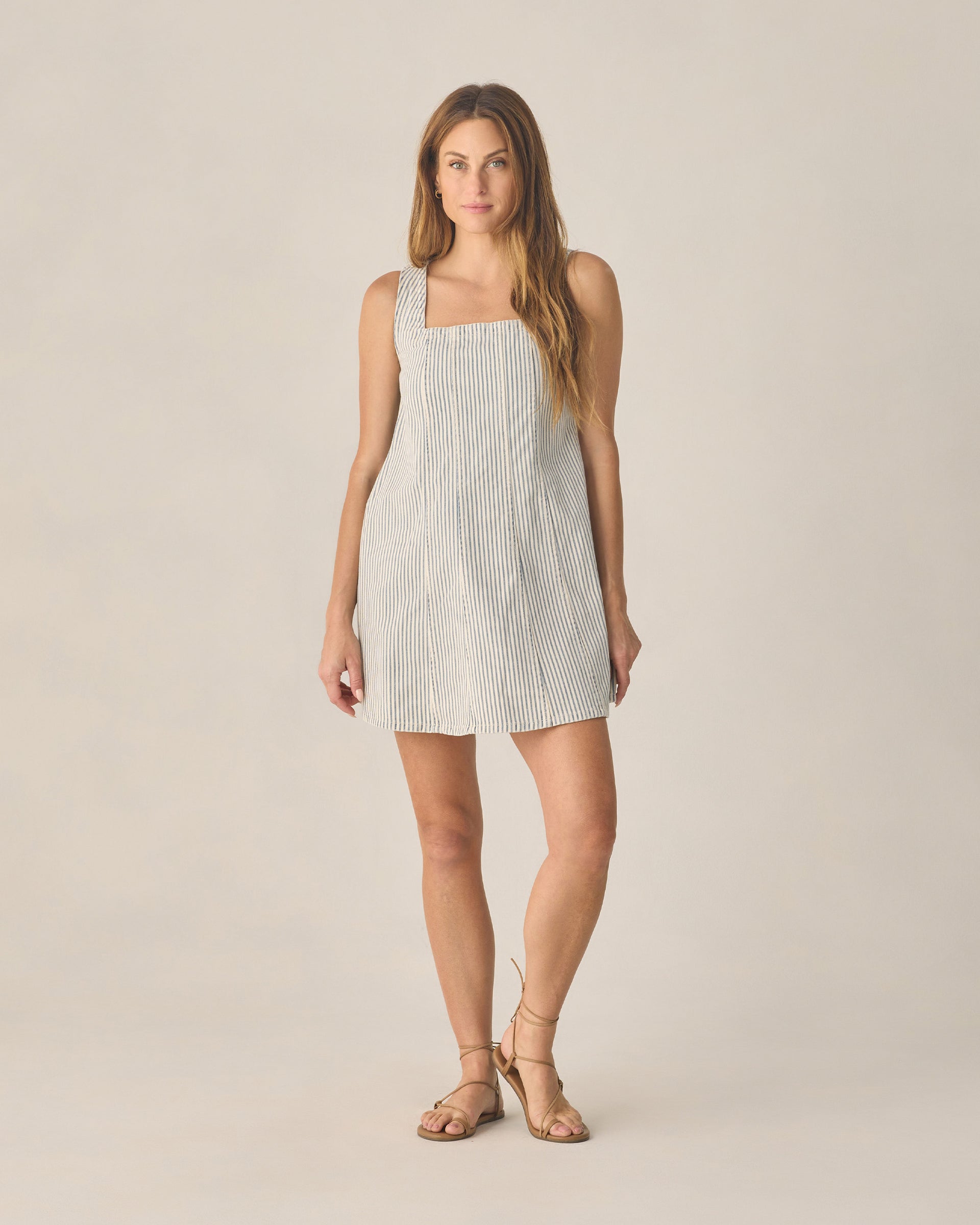 maeve sleeveless v neck tiered mini dress Women's Maeve Mini Dress Railroad Stripe – Rylee + Cru