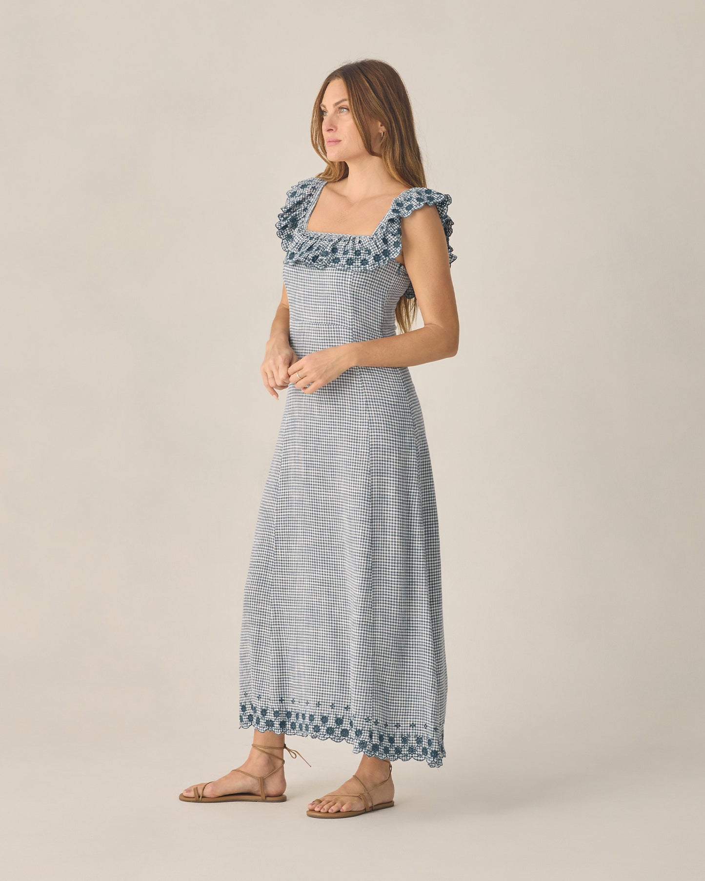Women's Bianca Dress Marine Gingham