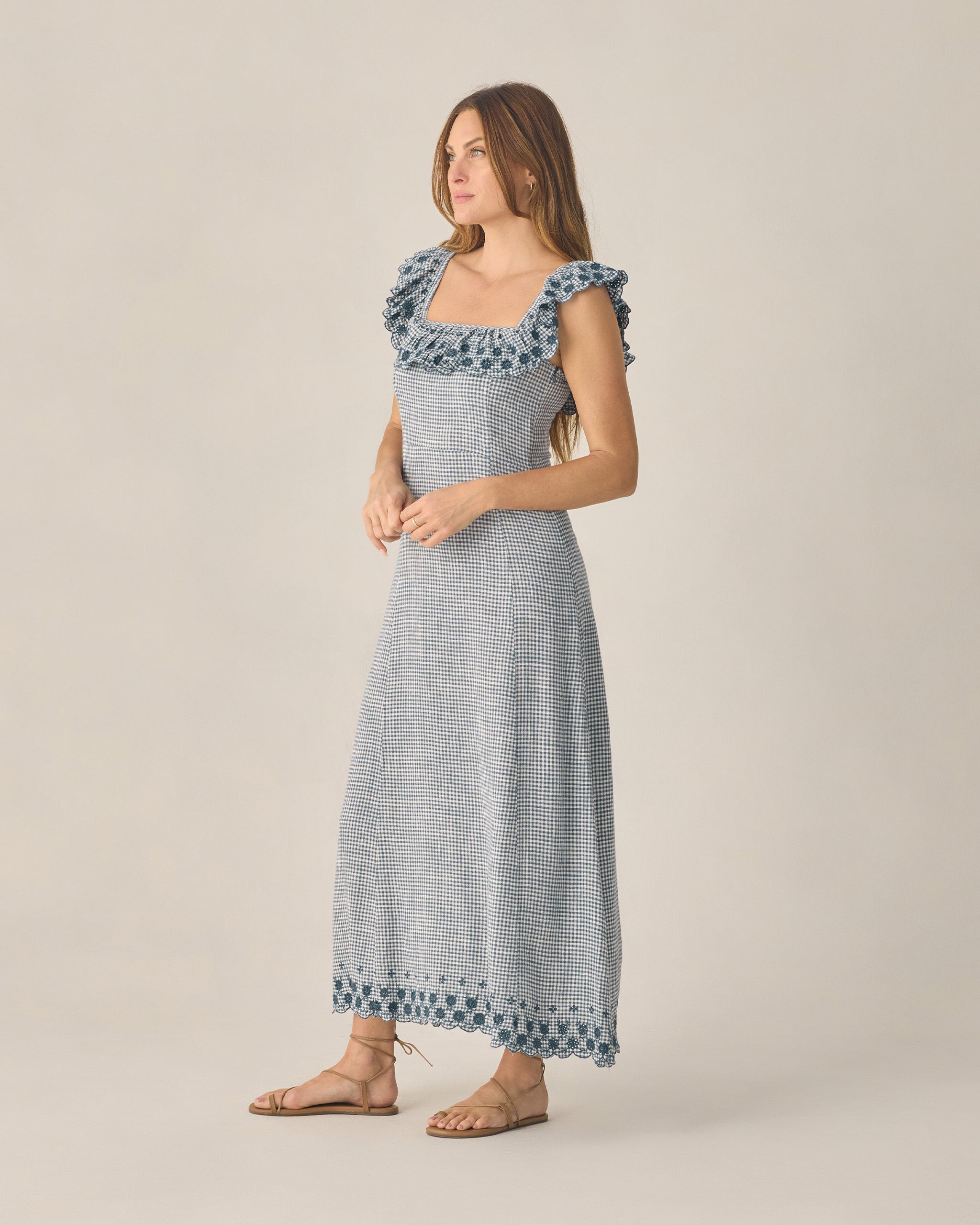 Women's Bianca Dress Marine Gingham