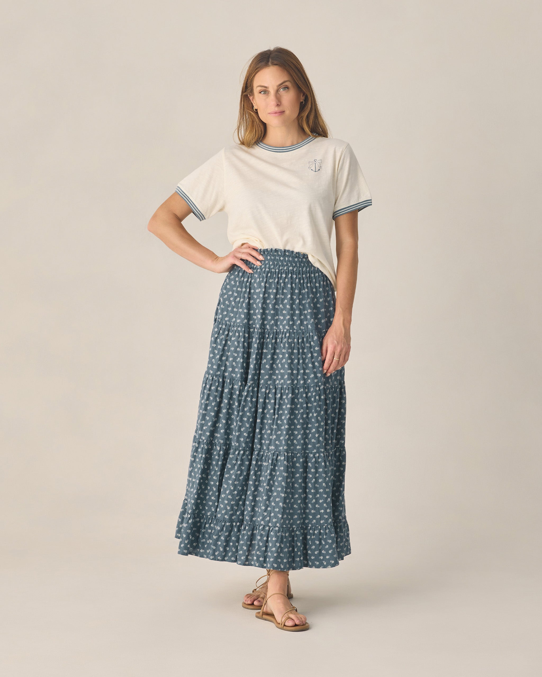 Ringer-T-Shirt für Damen mit Ankerschleife