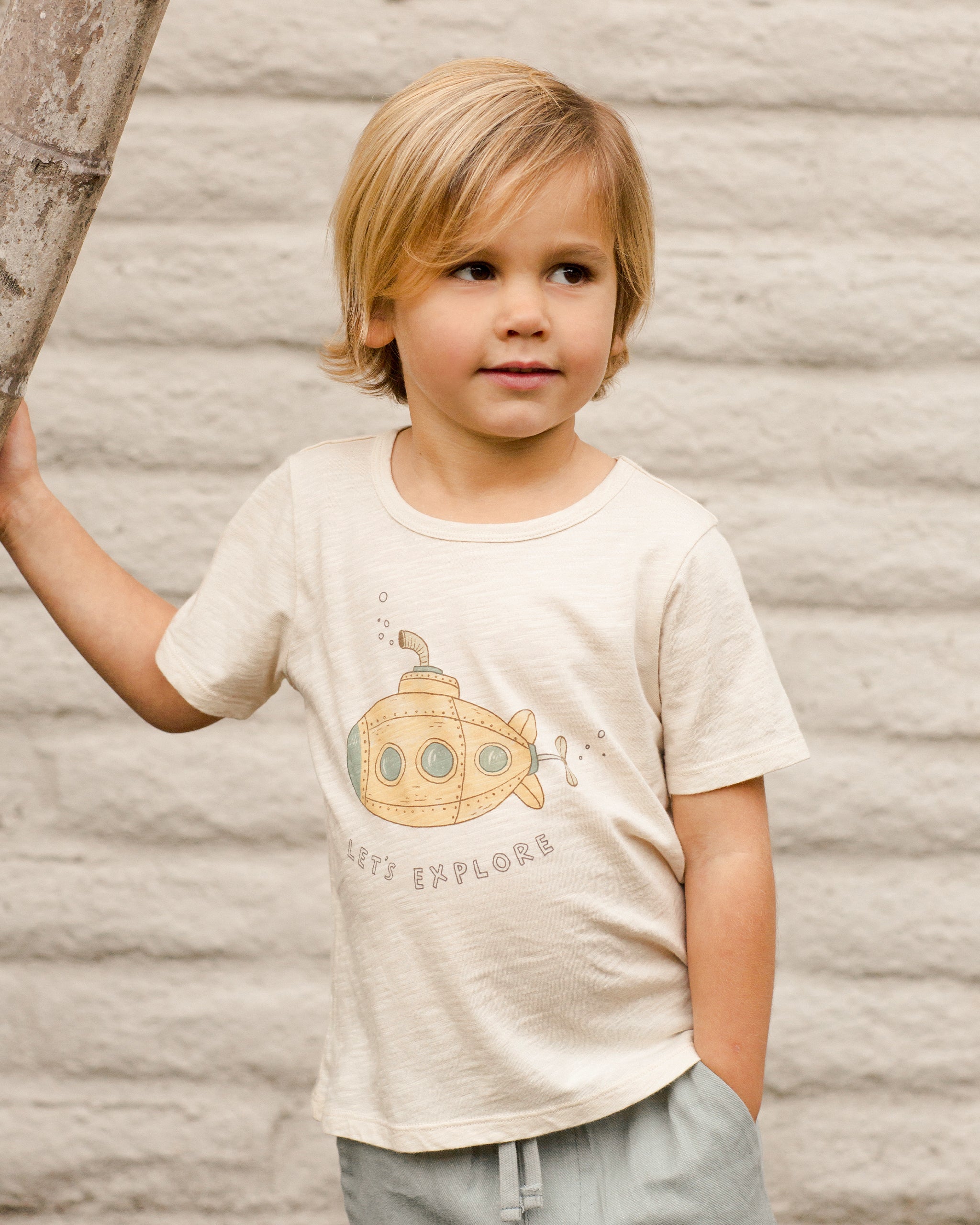 Basic Tee || Submarine - Rylee + Cru | Kids Clothes | Trendy Baby Clothes | Modern Infant Outfits |
