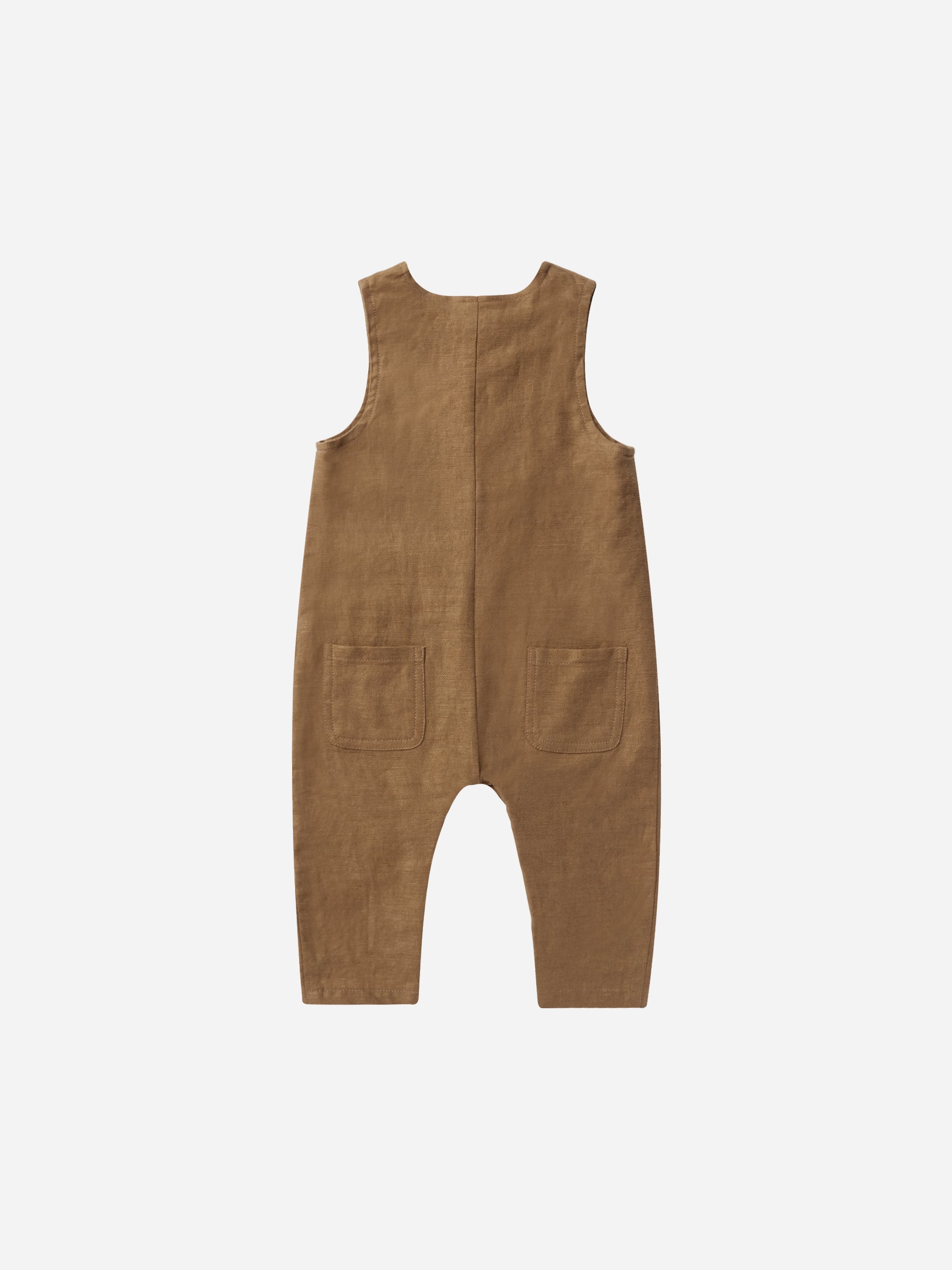 Button Jumpsuit || Saddle - Rylee + Cru | Kids Clothes | Trendy Baby Clothes | Modern Infant Outfits |
