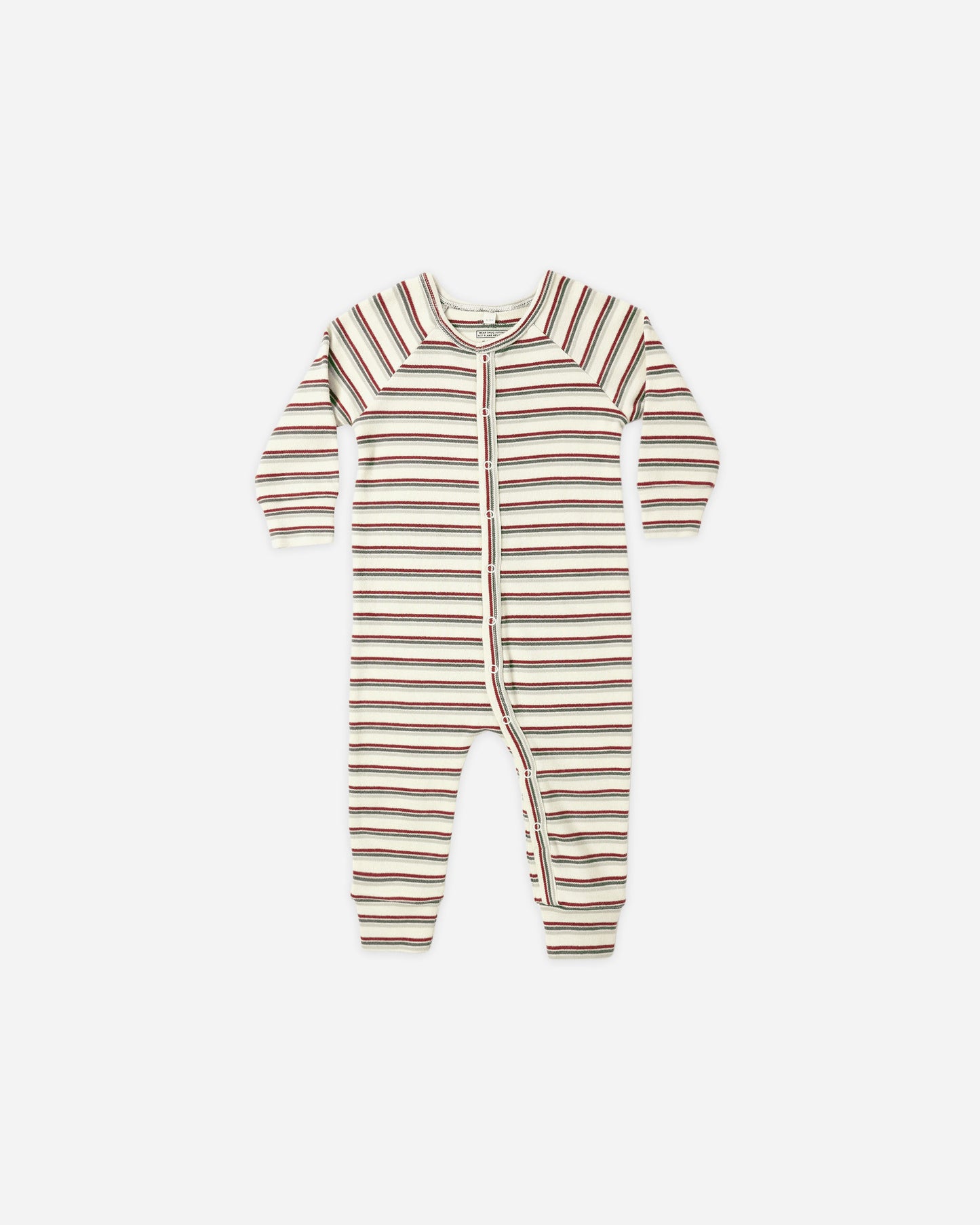 Organic Long John Pajamas || Holiday Stripe - Rylee + Cru | Kids Clothes | Trendy Baby Clothes | Modern Infant Outfits |