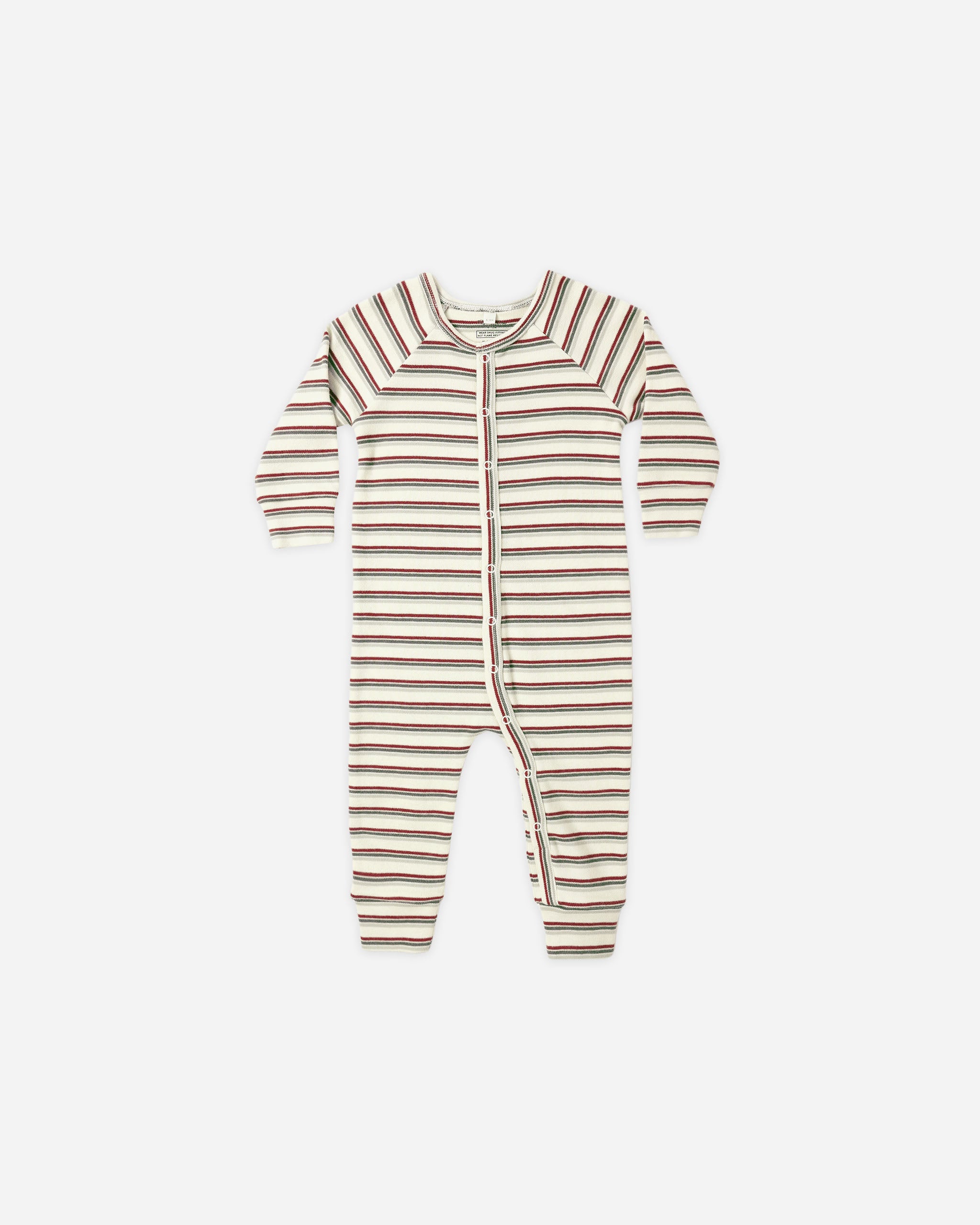 Organic Long John Pajamas || Holiday Stripe - Rylee + Cru | Kids Clothes | Trendy Baby Clothes | Modern Infant Outfits |