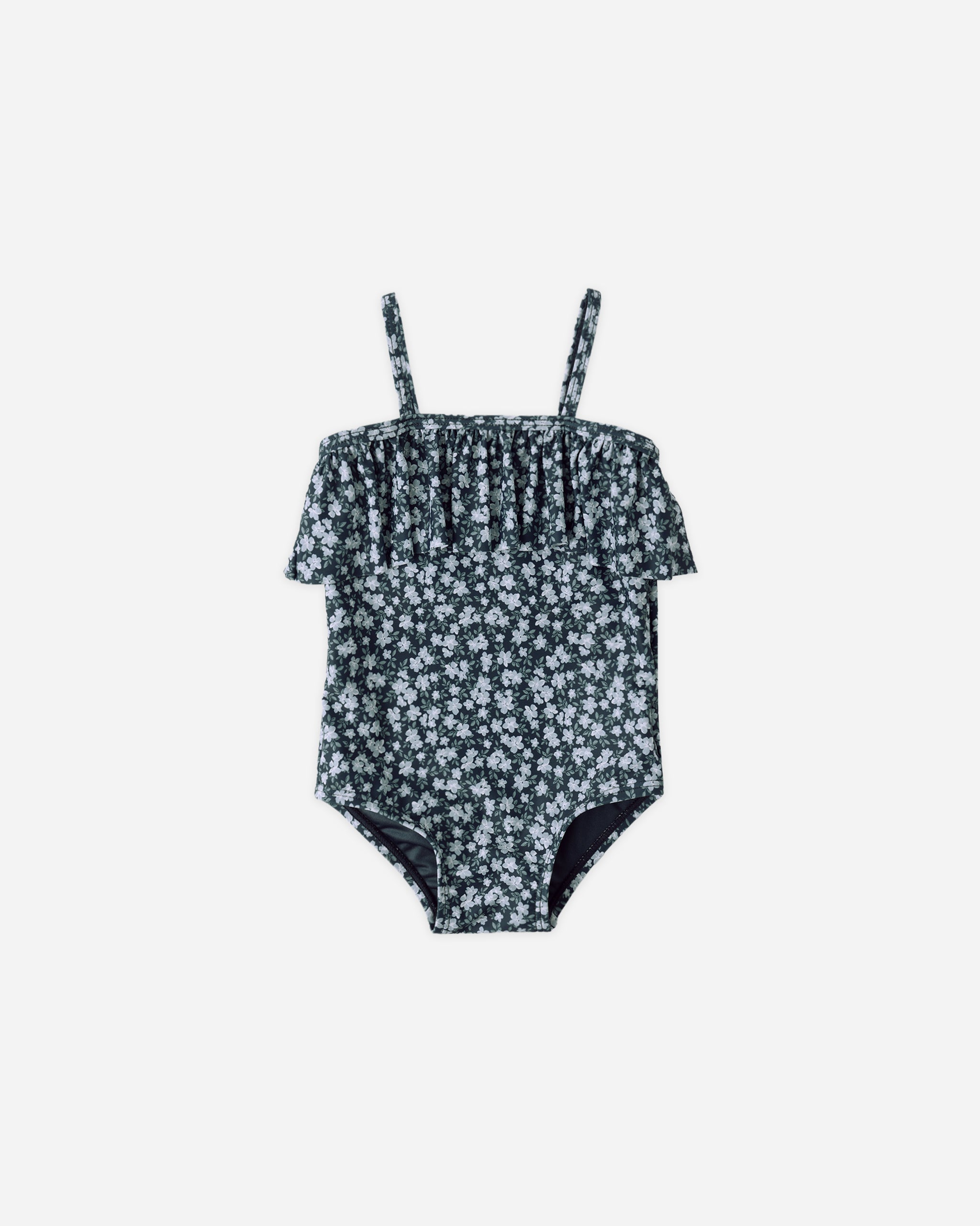 Ruffle One-Piece Navy Floral - Rylee + Cru | Kids Clothes | Trendy Baby Clothes | Modern Infant Outfits |