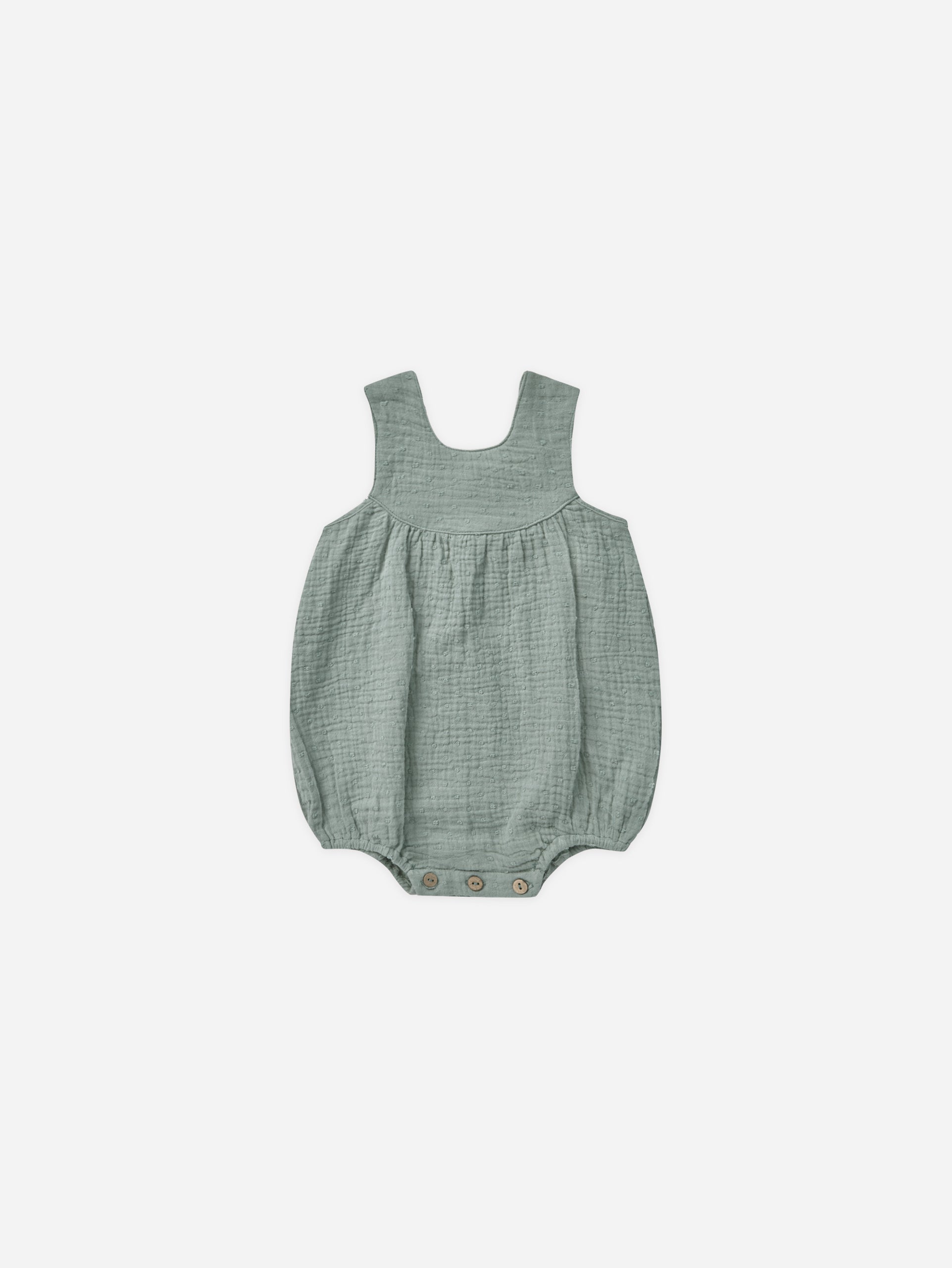 June Romper || Aqua - Rylee + Cru | Kids Clothes | Trendy Baby Clothes | Modern Infant Outfits |