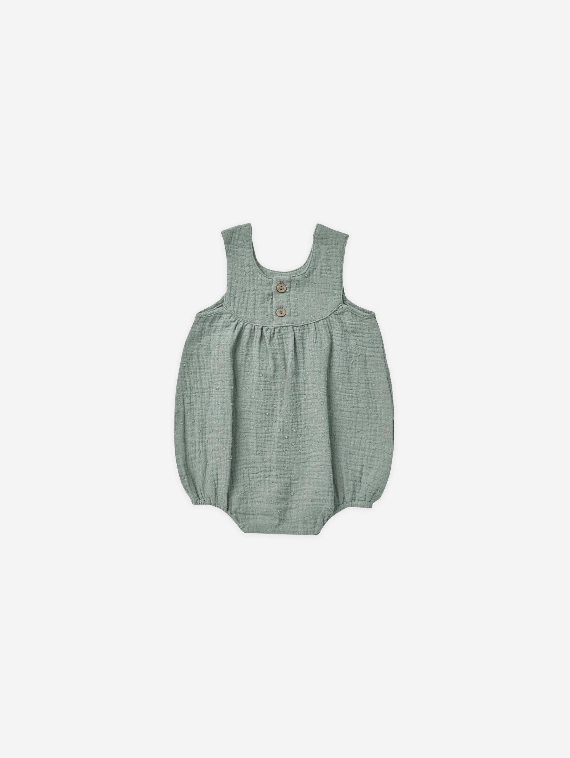 June Romper || Aqua - Rylee + Cru | Kids Clothes | Trendy Baby Clothes | Modern Infant Outfits |