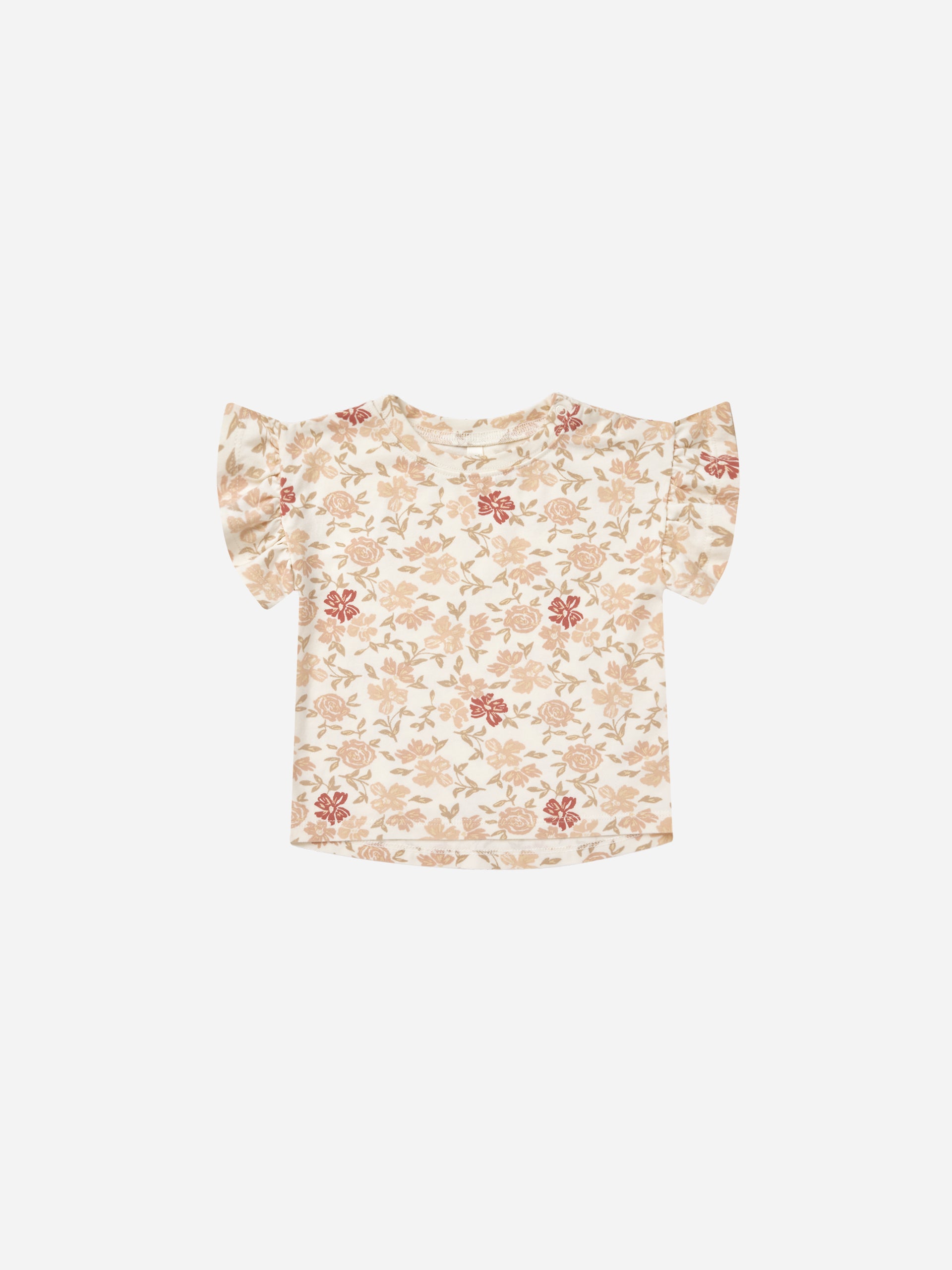 Flutter Tee || Pink Floral - Rylee + Cru | Kids Clothes | Trendy Baby Clothes | Modern Infant Outfits |