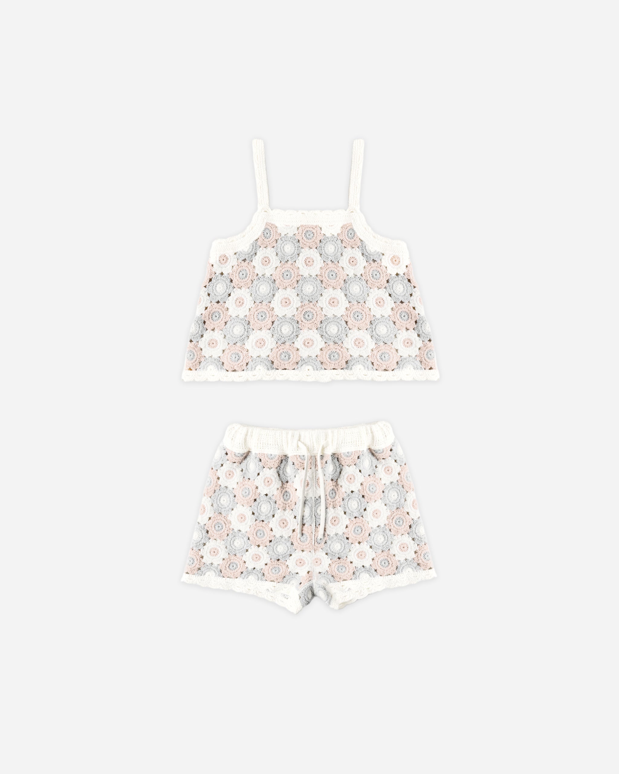 Lili Knit Set Blue, Light Pink, Ivory - Rylee + Cru | Kids Clothes | Trendy Baby Clothes | Modern Infant Outfits |