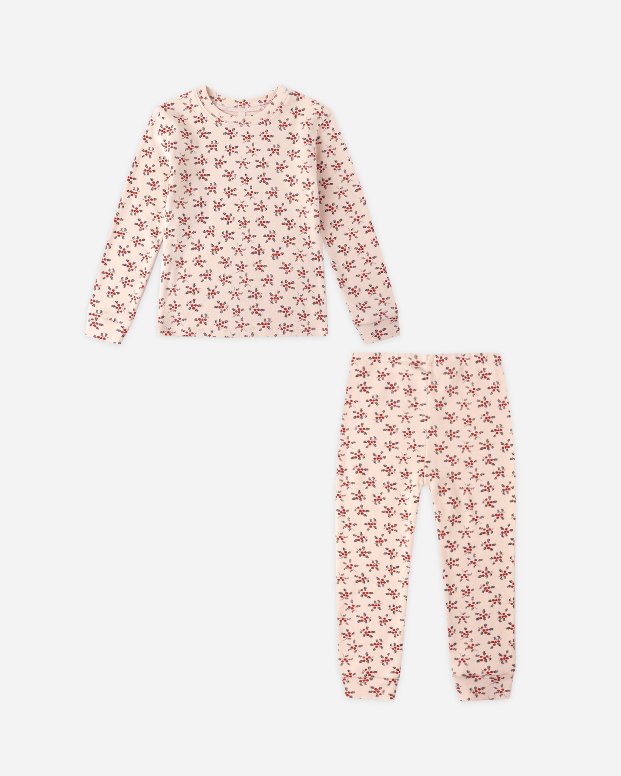 Organic Long Sleeve Pajama Set || Holly Berry - Rylee + Cru | Kids Clothes | Trendy Baby Clothes | Modern Infant Outfits |