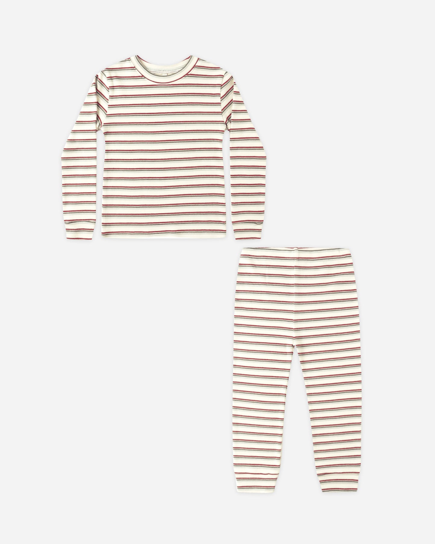 Organic Long Sleeve Pajama Set || Holiday Stripe - Rylee + Cru | Kids Clothes | Trendy Baby Clothes | Modern Infant Outfits |