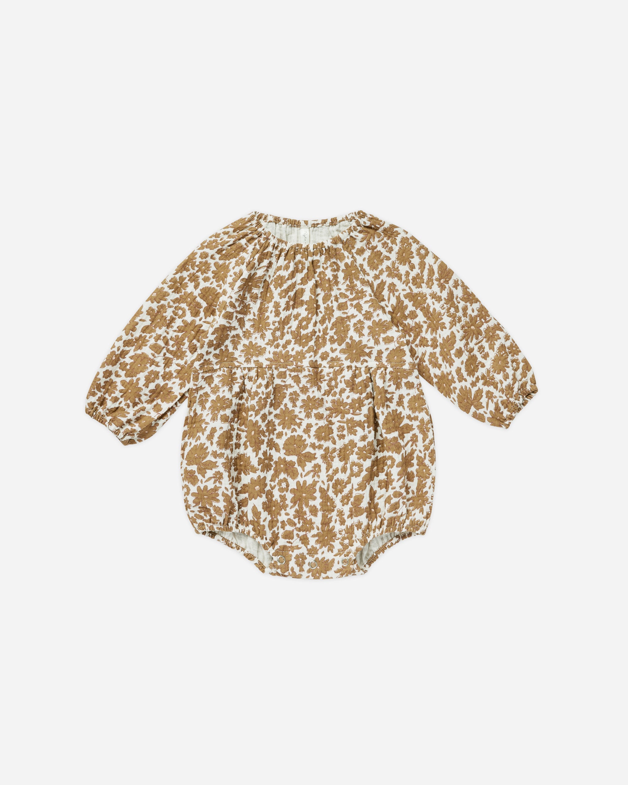 Long Sleeve Bubble Romper || Gold Gardens - Rylee + Cru | Kids Clothes | Trendy Baby Clothes | Modern Infant Outfits |