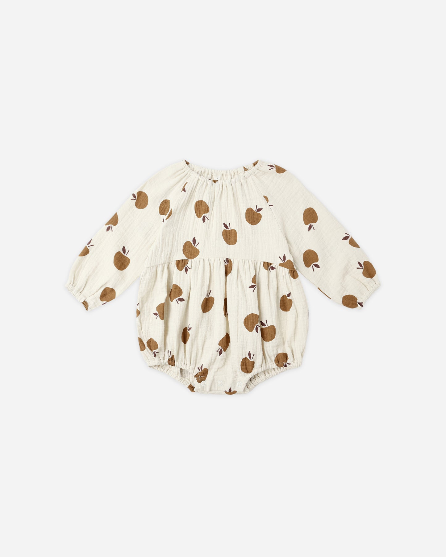 Long Sleeve Bubble Romper || Golden Apples - Rylee + Cru | Kids Clothes | Trendy Baby Clothes | Modern Infant Outfits |