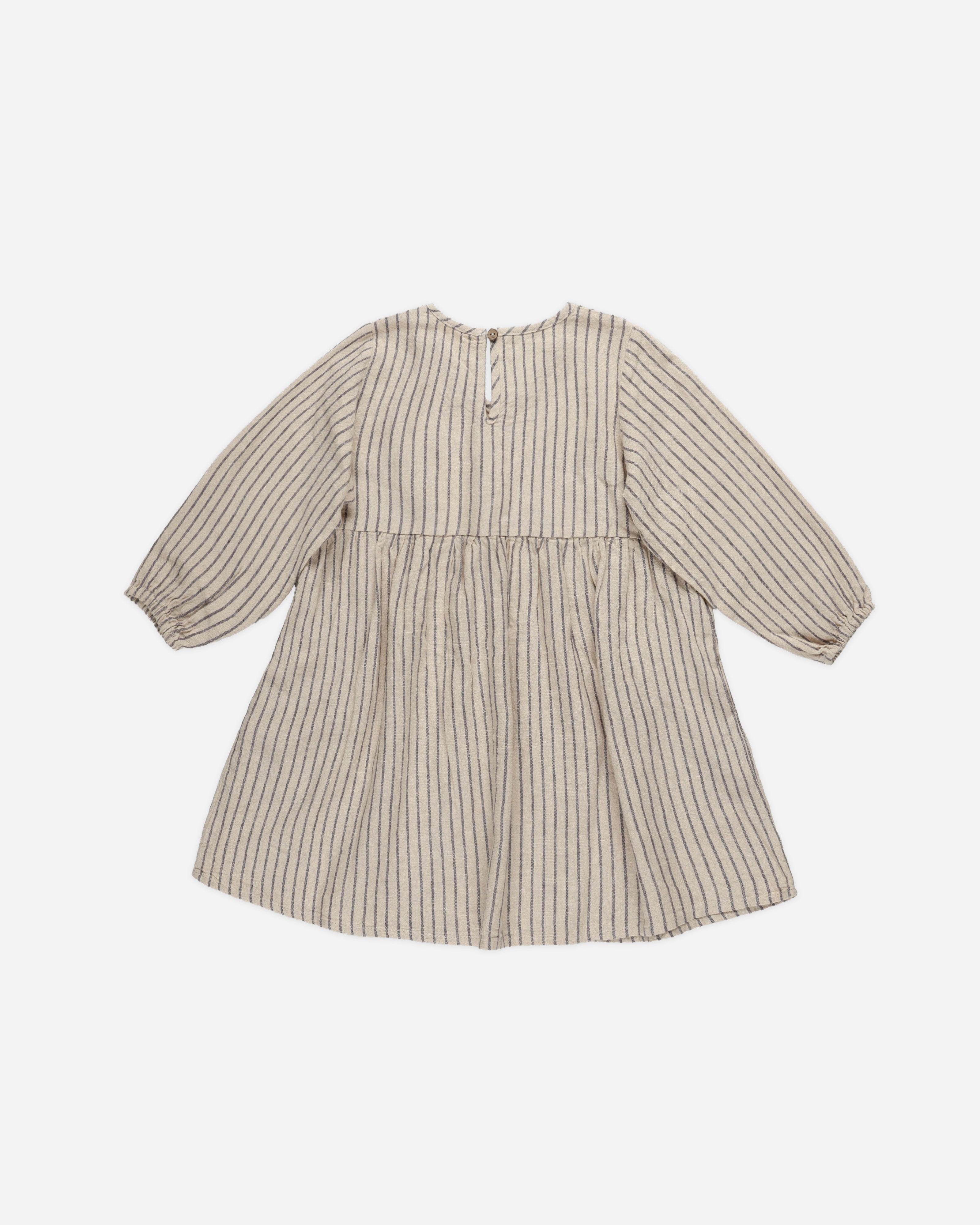 V Neck Babydoll Dress || Slate Pinstripe - Rylee + Cru | Kids Clothes | Trendy Baby Clothes | Modern Infant Outfits |