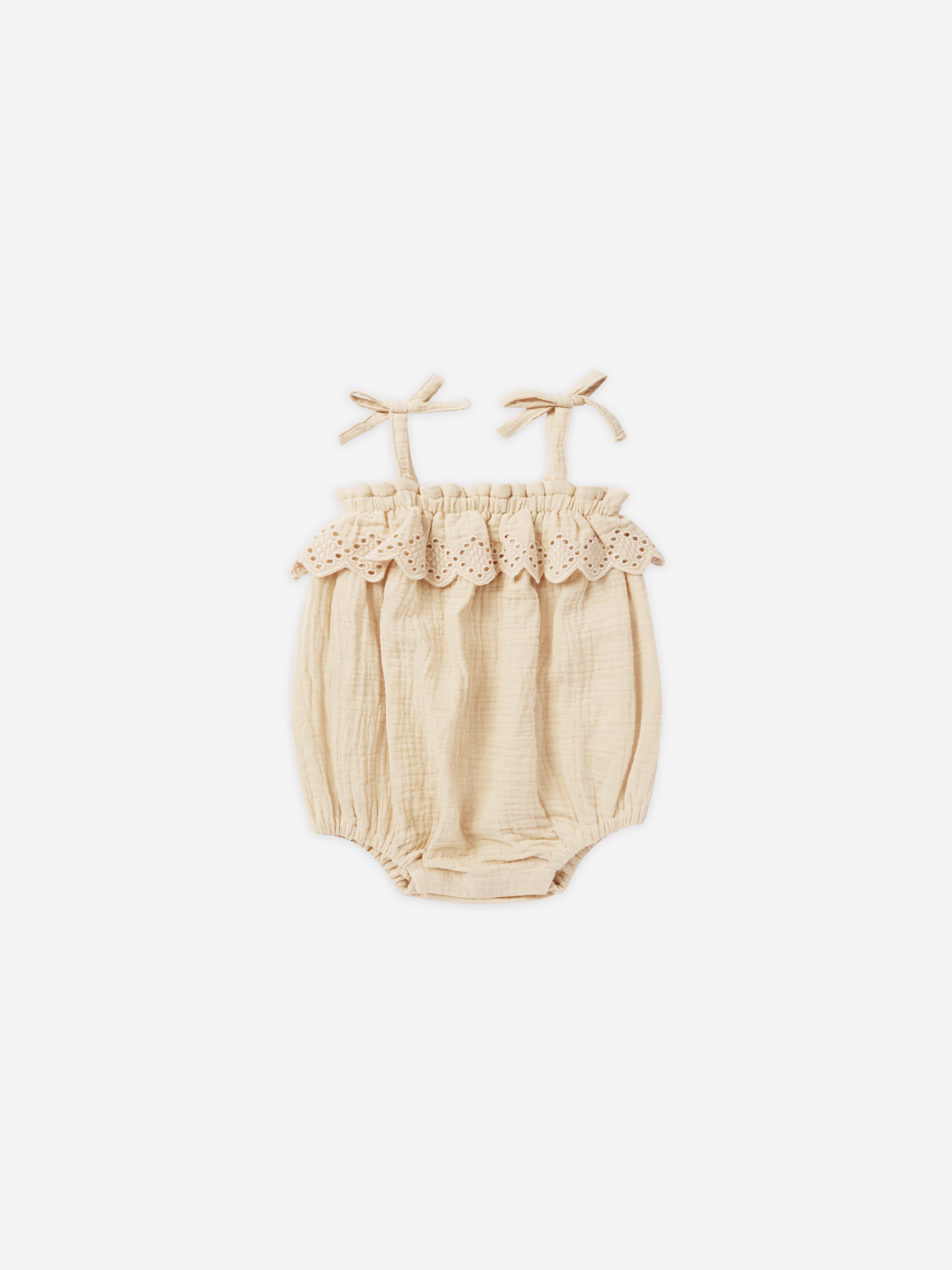 Ruffle Romper || Ecru - Rylee + Cru | Kids Clothes | Trendy Baby Clothes | Modern Infant Outfits |