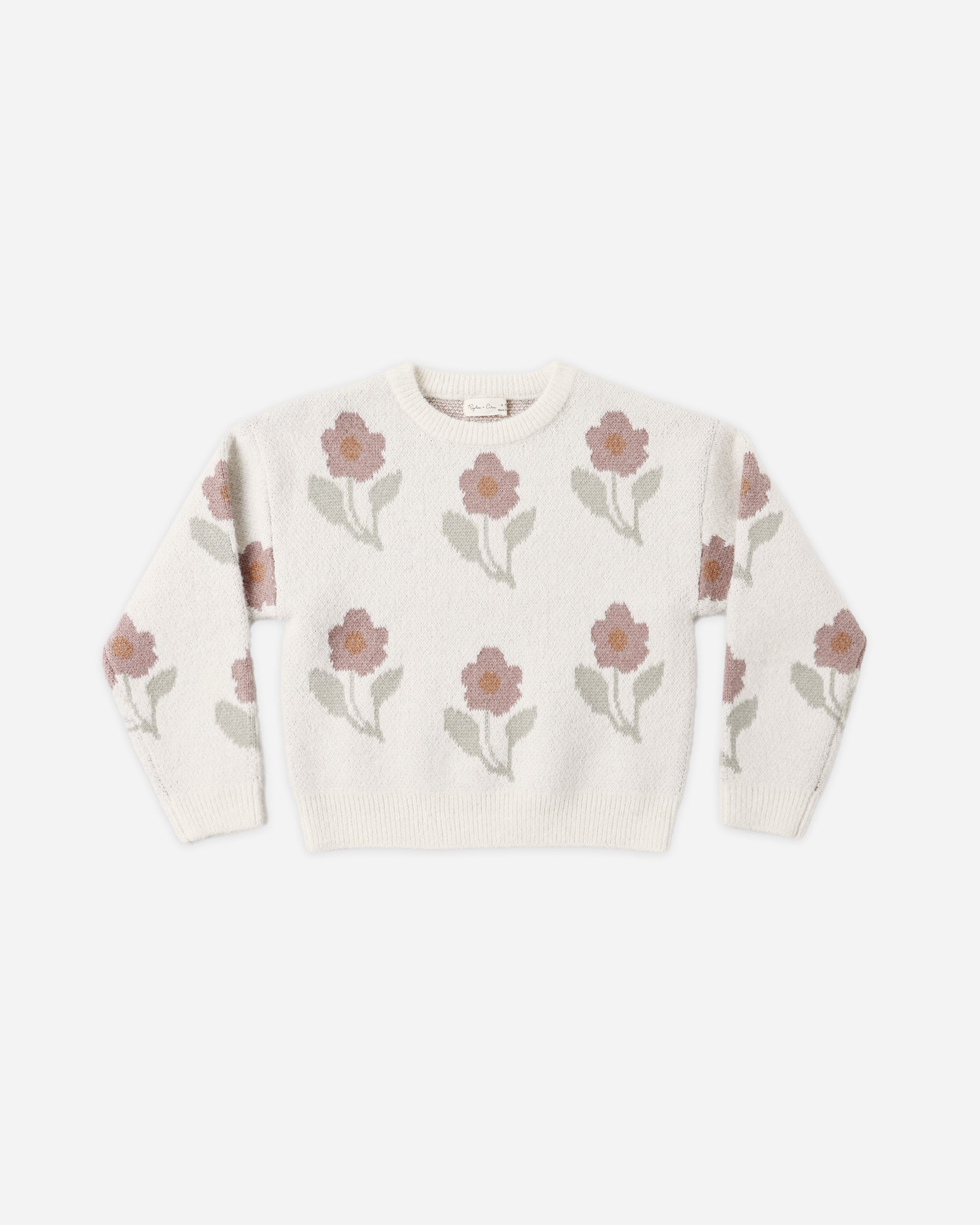 Aspen Sweater Ivory Flower - Rylee + Cru | Kids Clothes | Trendy Baby Clothes | Modern Infant Outfits |