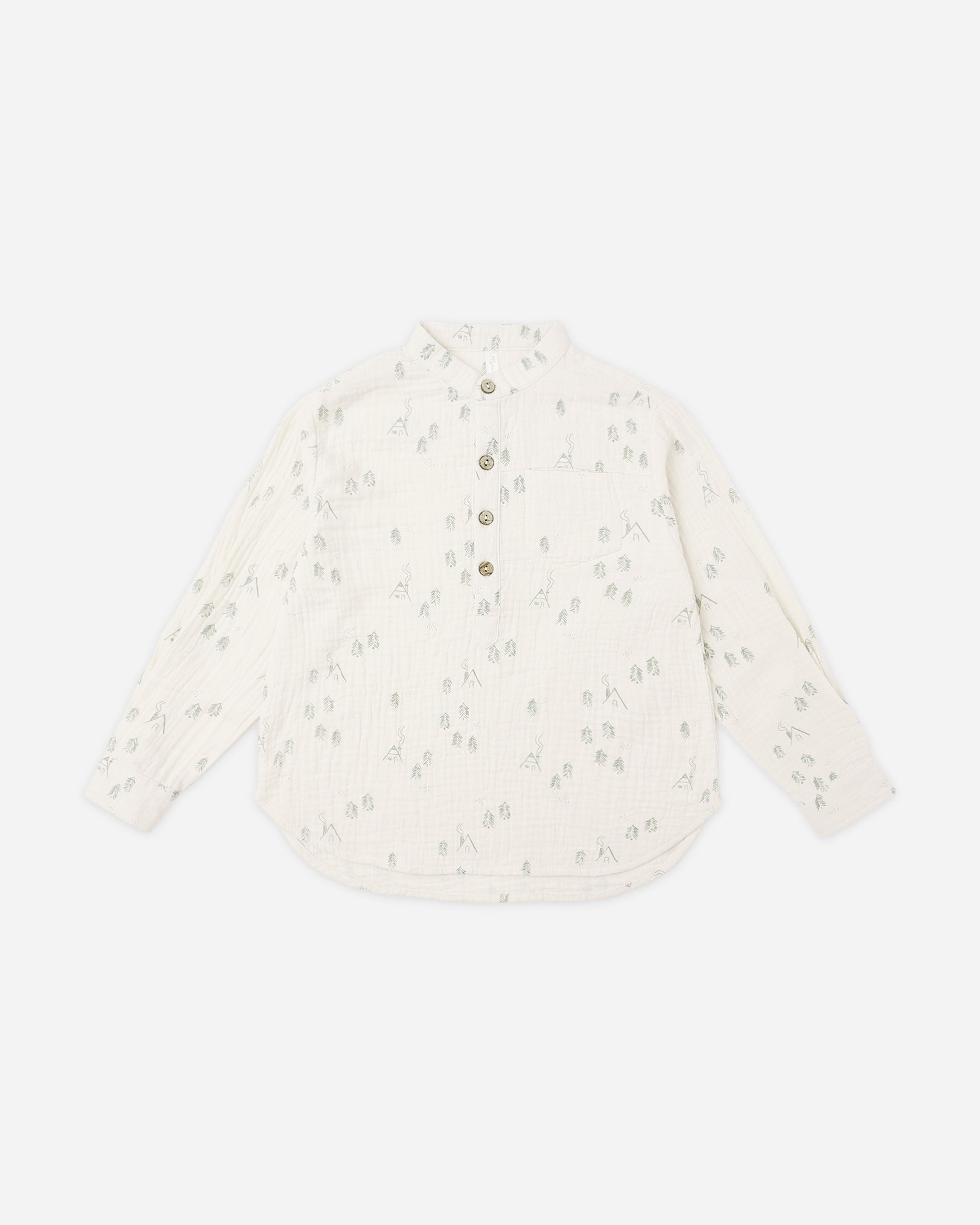 Long Sleeve Mason Shirt || Woods - Rylee + Cru | Kids Clothes | Trendy Baby Clothes | Modern Infant Outfits |