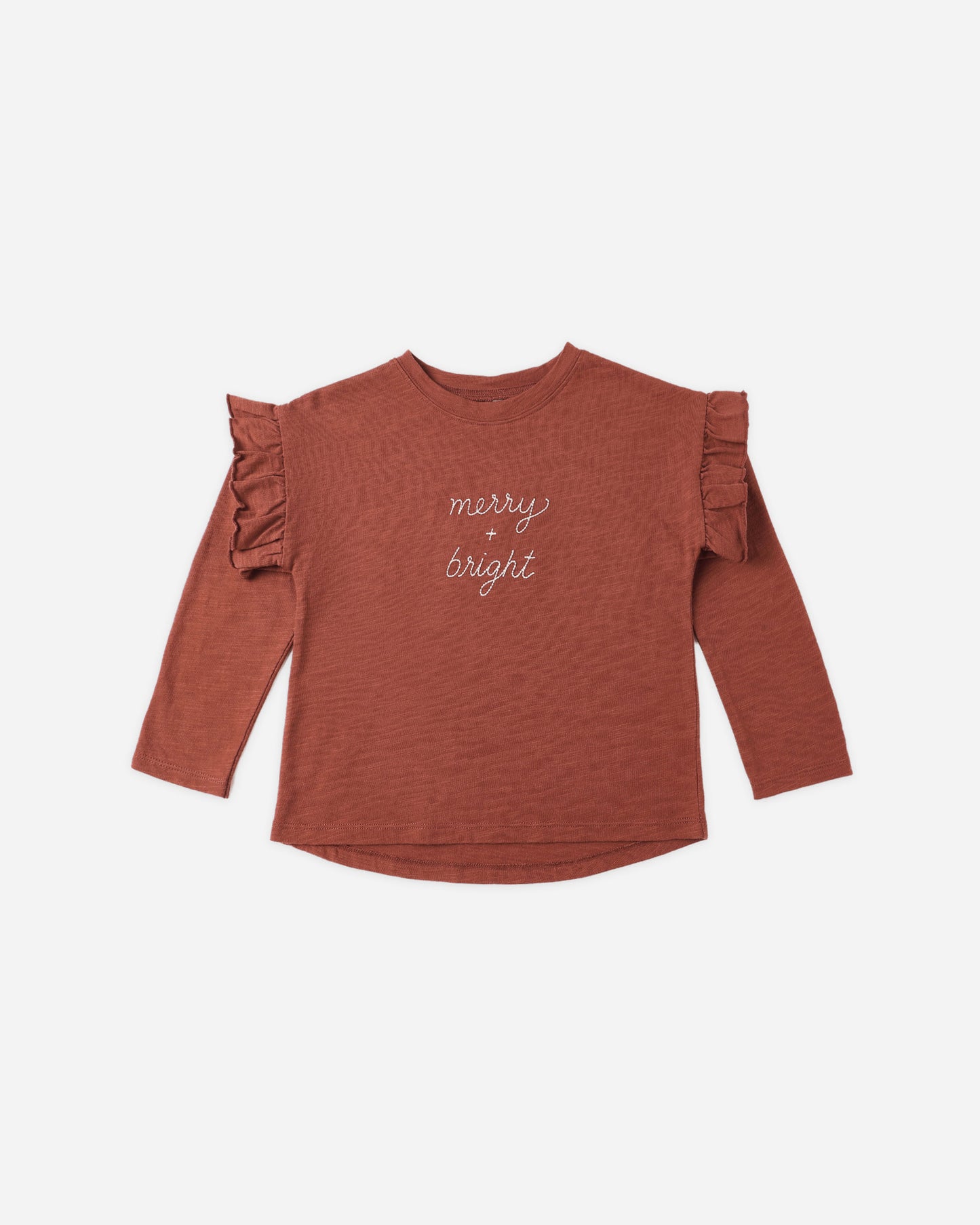 Ruffle Long Sleeve Tee || Merry + Bright - Rylee + Cru | Kids Clothes | Trendy Baby Clothes | Modern Infant Outfits |