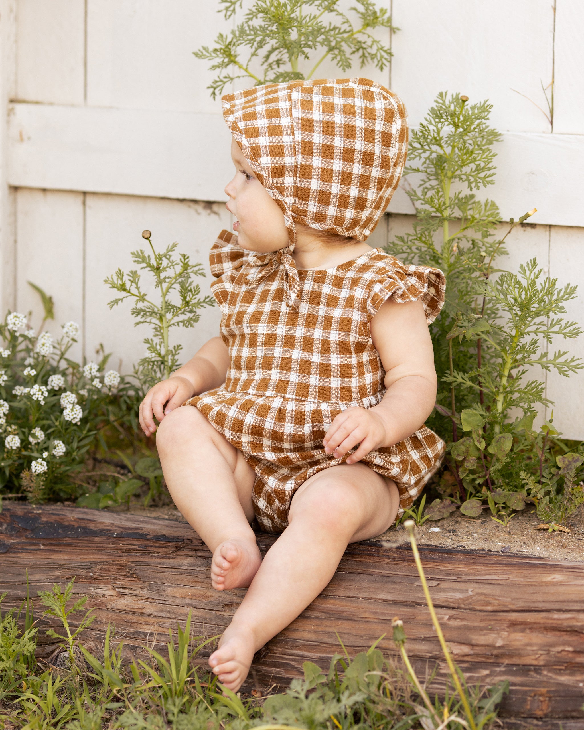 Amelia Romper || Saddle Plaid - Rylee + Cru | Kids Clothes | Trendy Baby Clothes | Modern Infant Outfits |