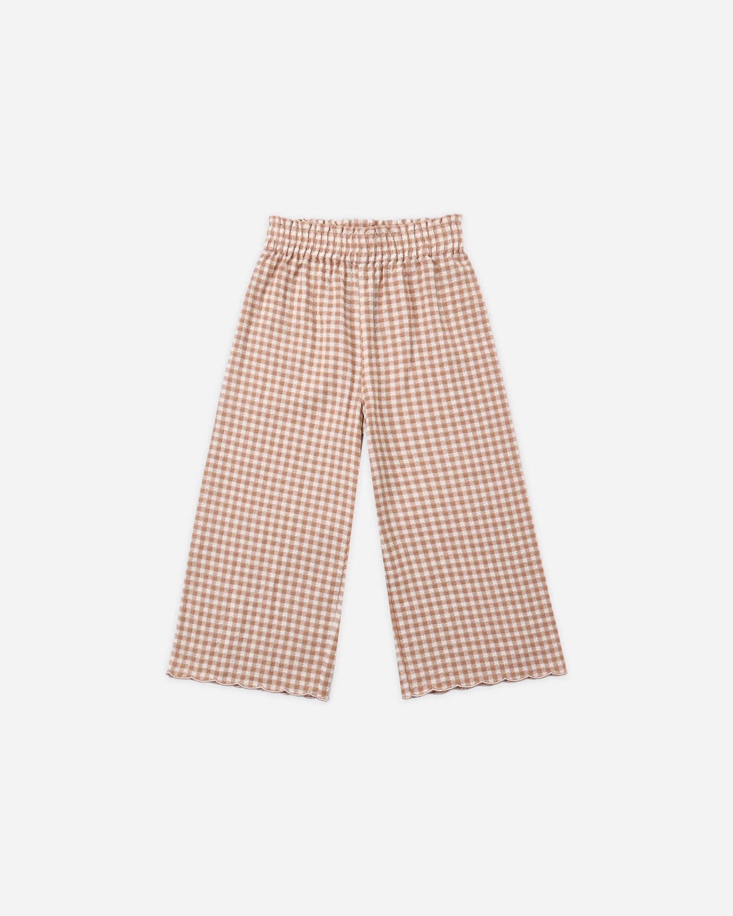 Wide Leg Pant Fawn Gingham - Rylee + Cru | Kids Clothes | Trendy Baby Clothes | Modern Infant Outfits |